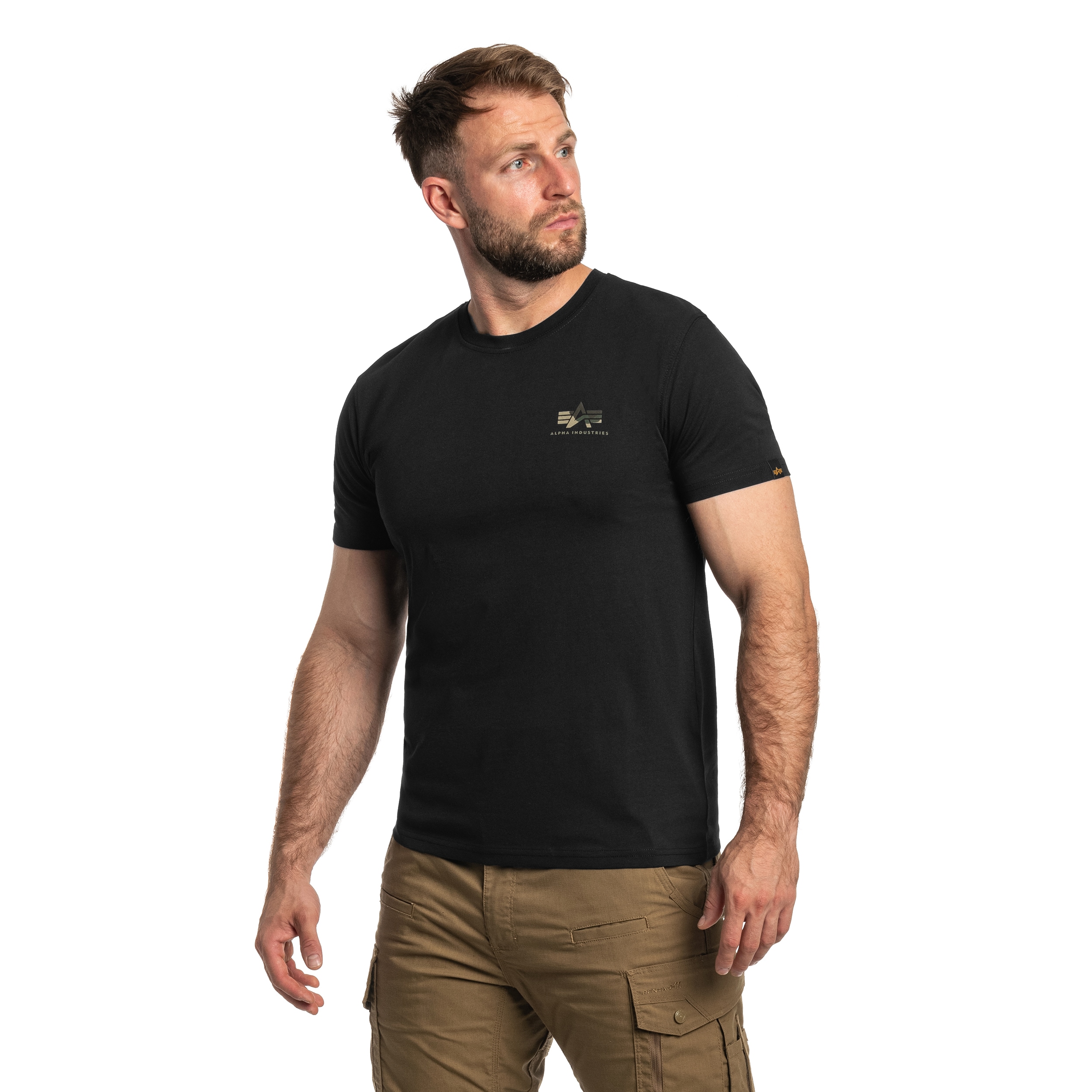 Koszulka T-Shirt Alpha Industries Camo Print - Black