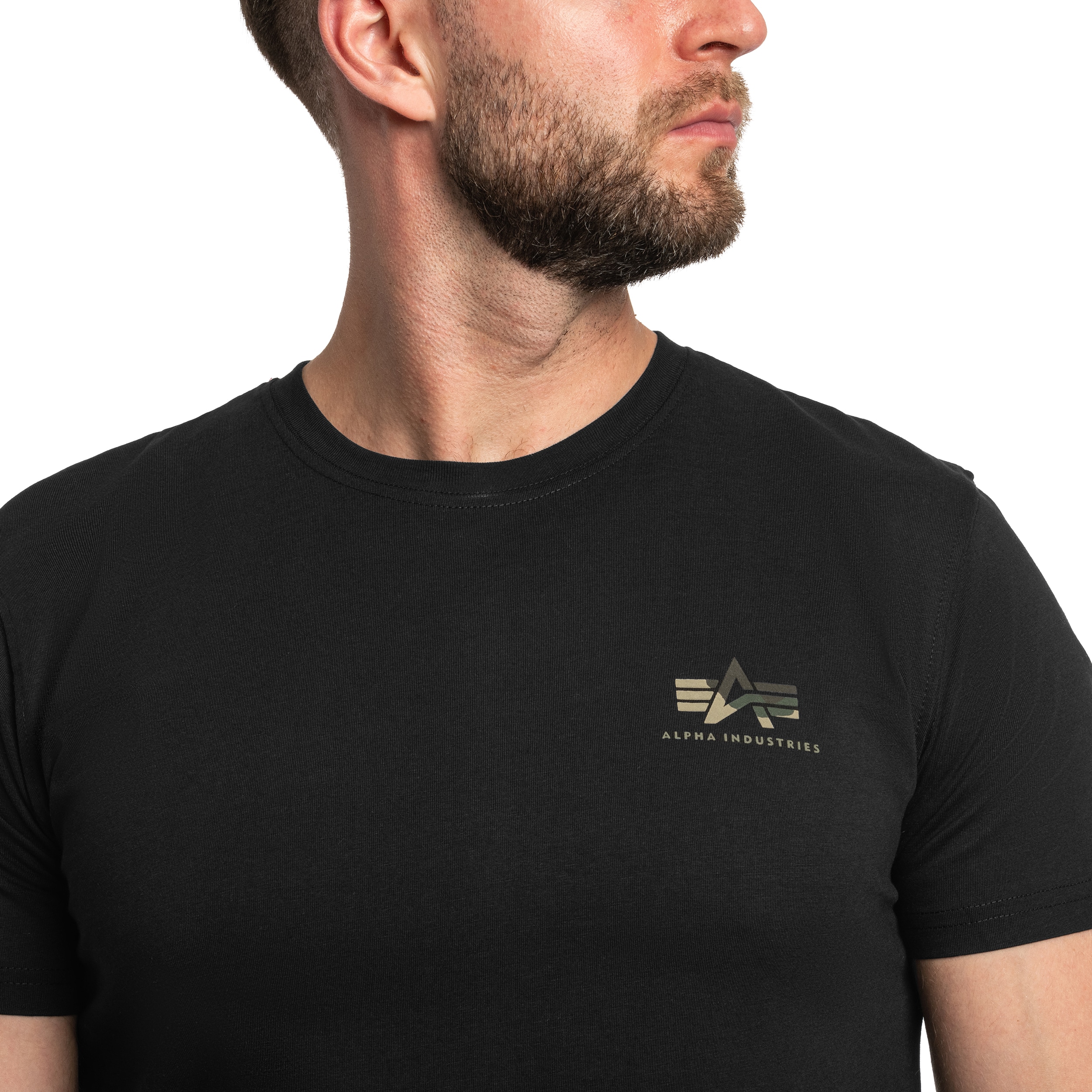 Koszulka T-Shirt Alpha Industries Camo Print - Black
