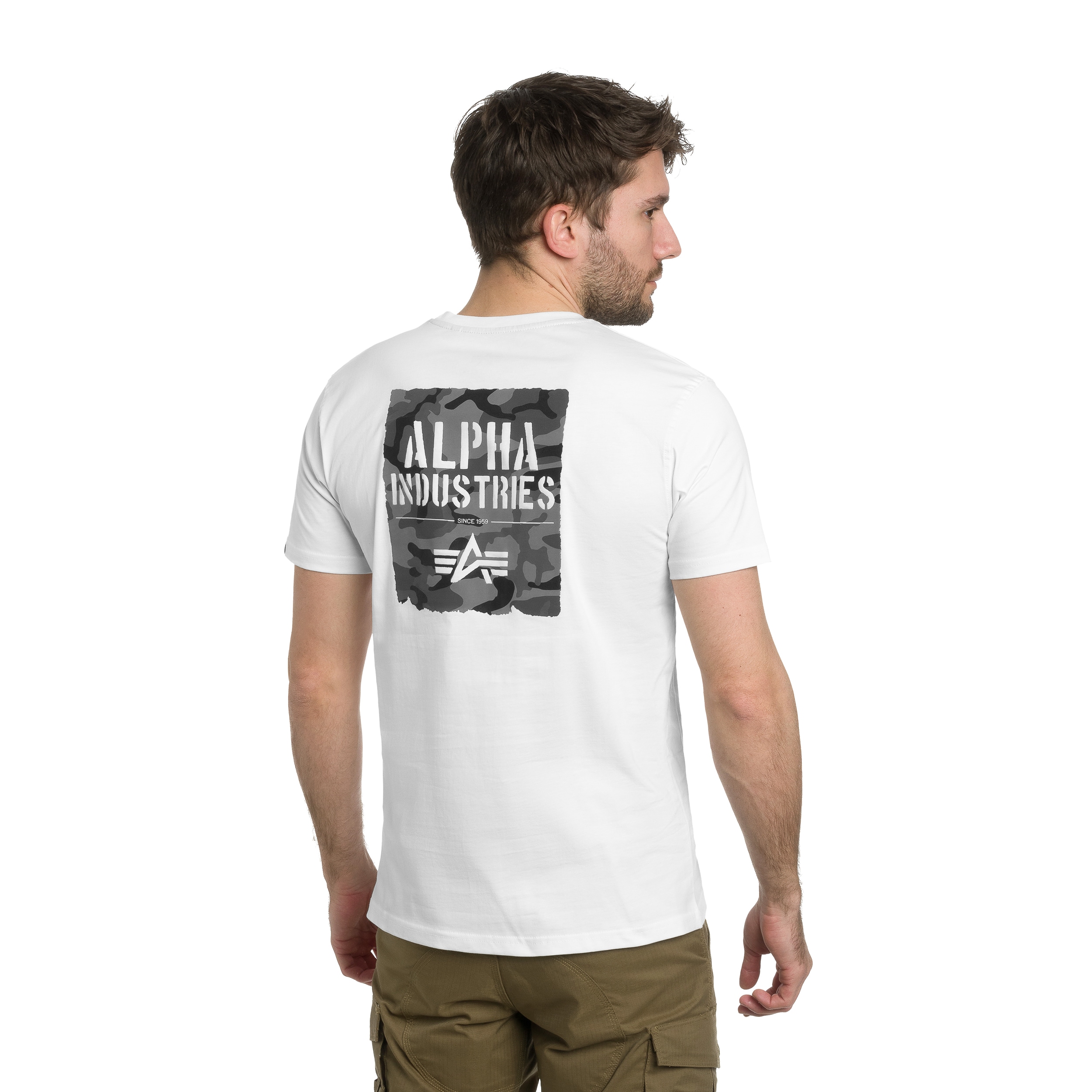 Koszulka T-Shirt Alpha Industries Camo Print - White