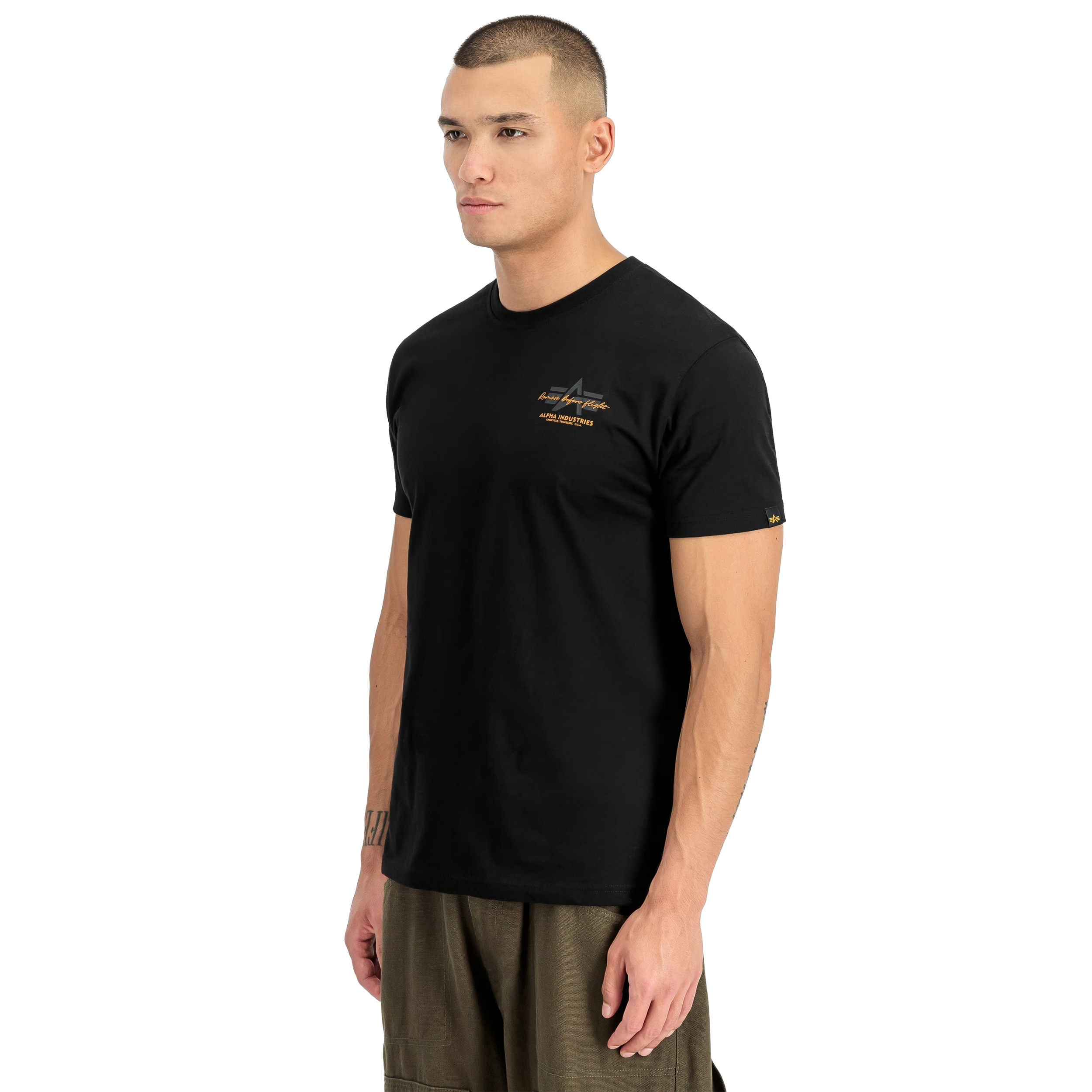 Koszulka T-shirt Alpha Industries Tonal Logo Print - Black