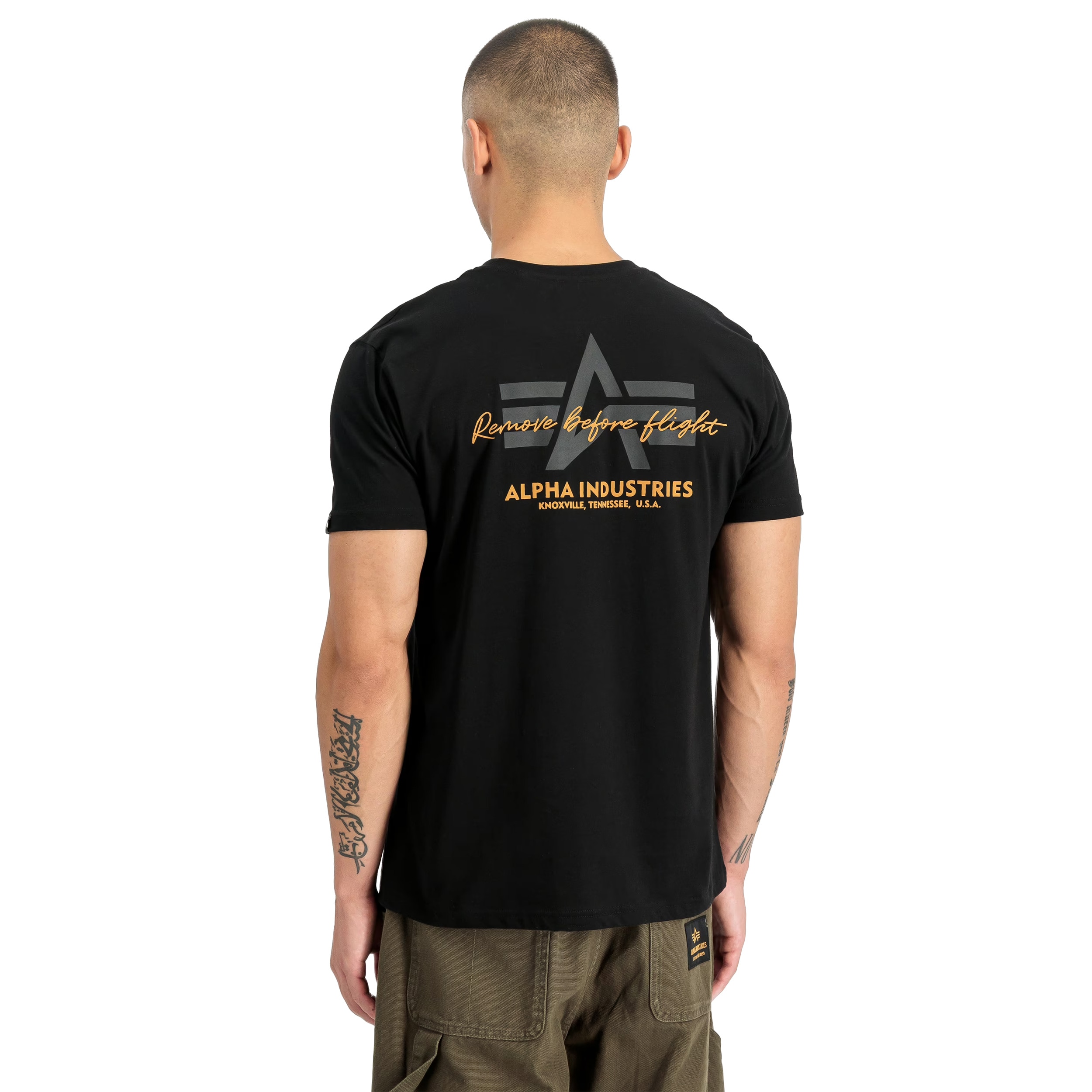 Koszulka T-shirt Alpha Industries Tonal Logo Print - Black