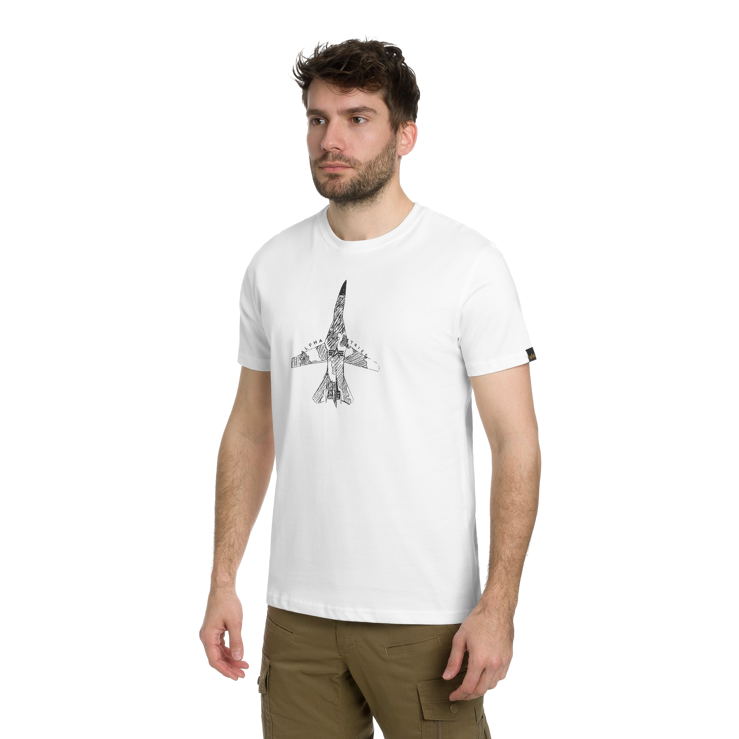 Koszulka T-Shirt Alpha Industries Air Force Sketch - White