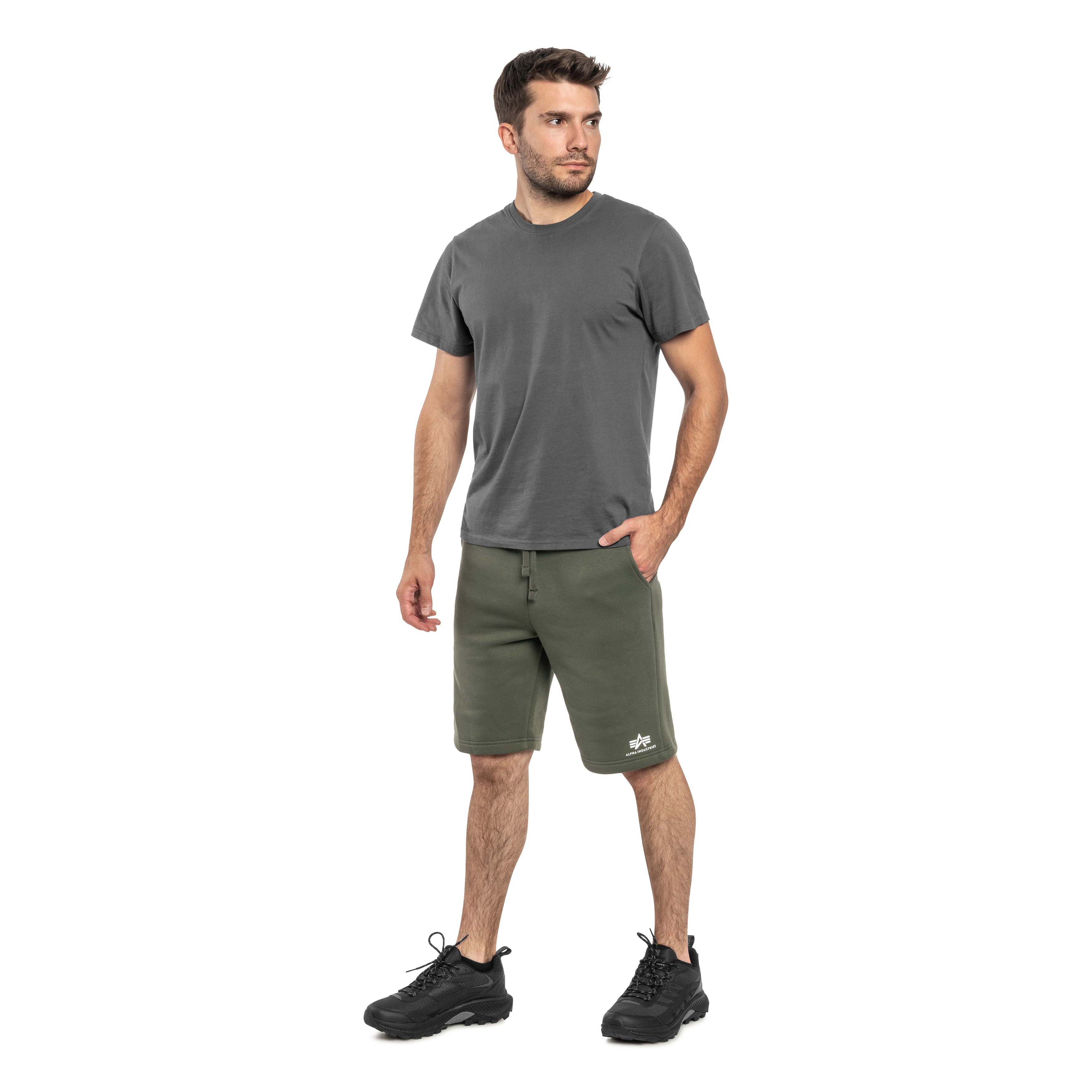 Szorty Alpha Industries Basic Small Logo II Short - Dark Olive