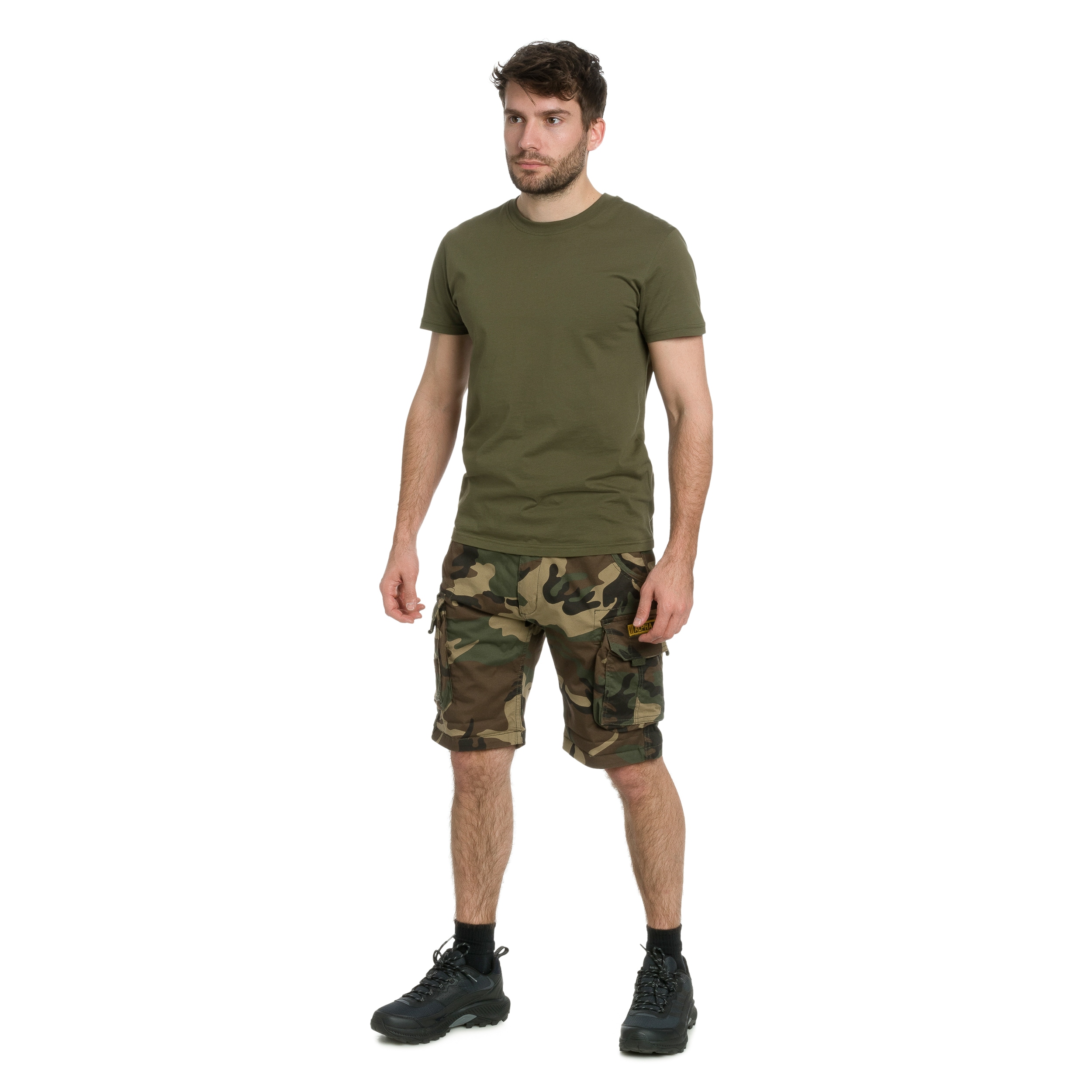 Szorty Alpha Industries Crew Short - Woodland Camo 65