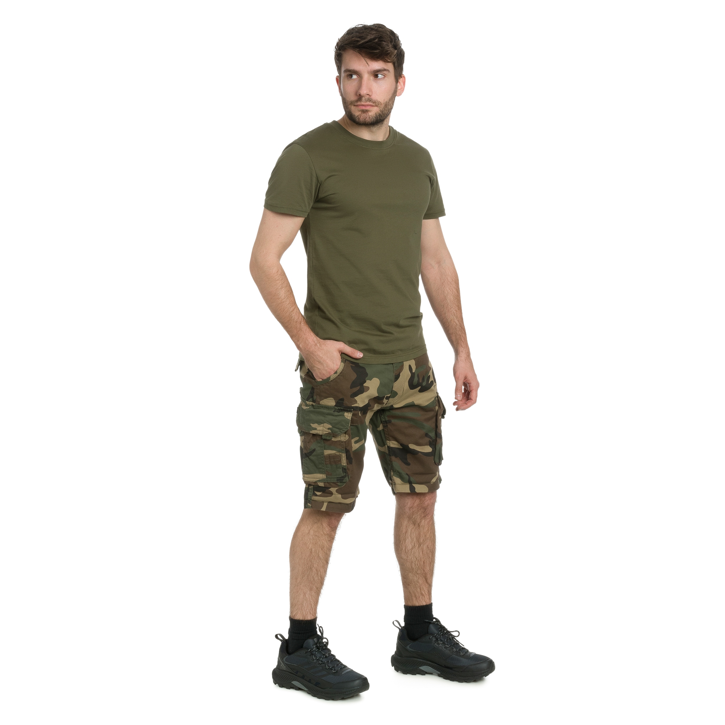 Szorty Alpha Industries Crew Short - Woodland Camo 65