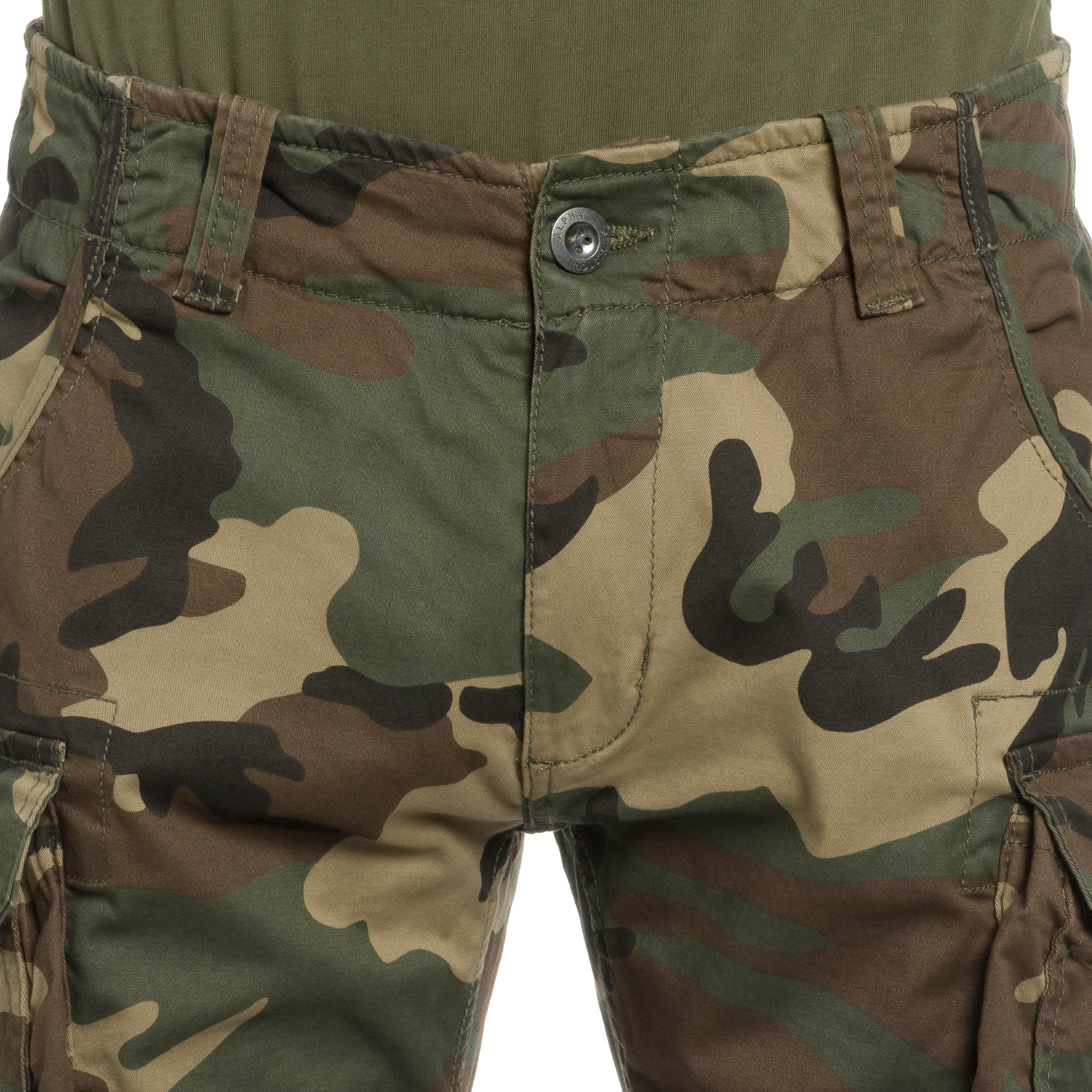 Szorty Alpha Industries Crew Short - Woodland Camo 65