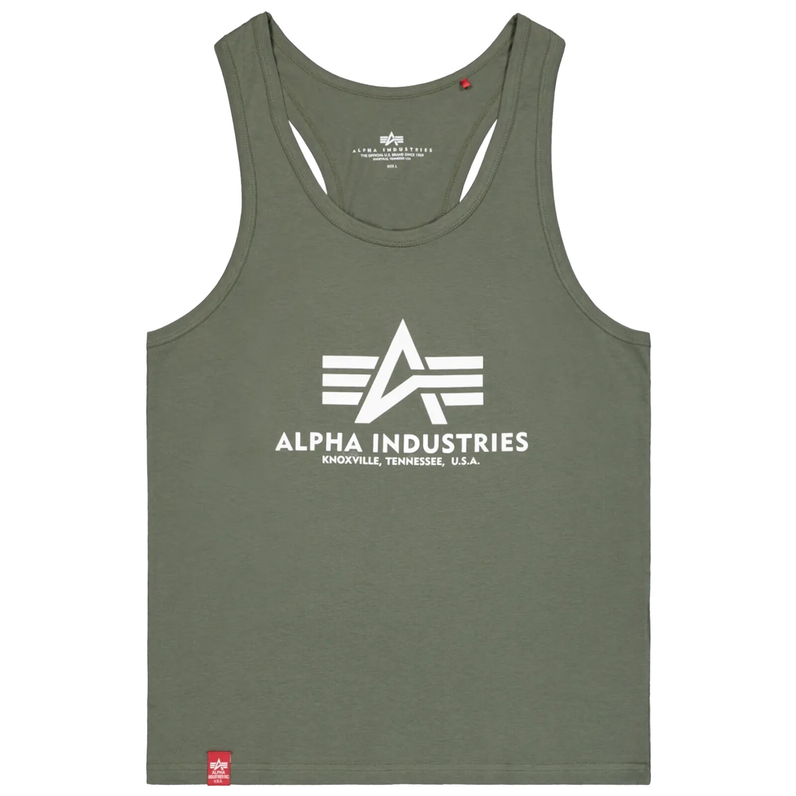 Koszulka Tank Top Alpha Industries Basic BB Big Logo - Dark Olive