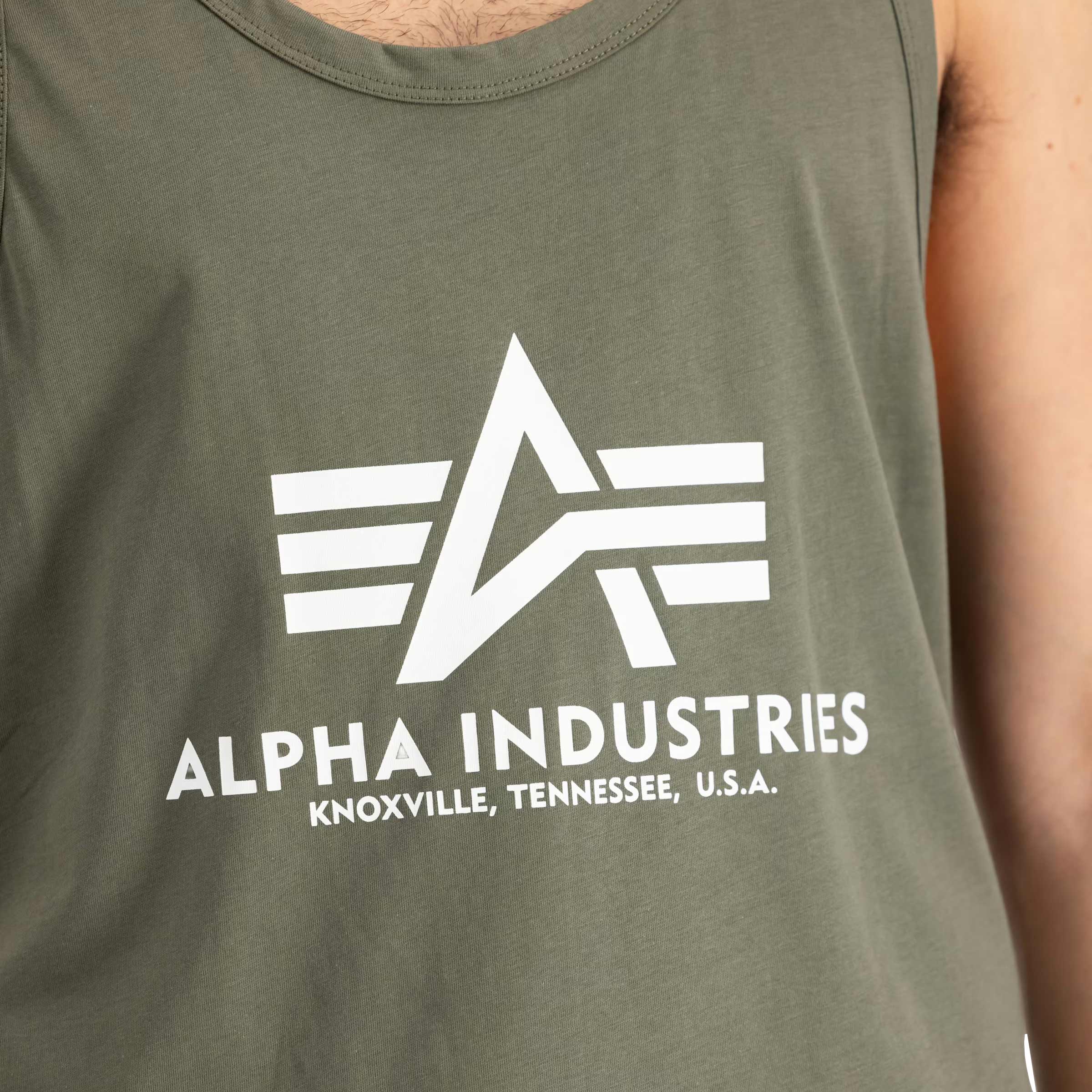 Koszulka Tank Top Alpha Industries Basic BB Big Logo - Dark Olive