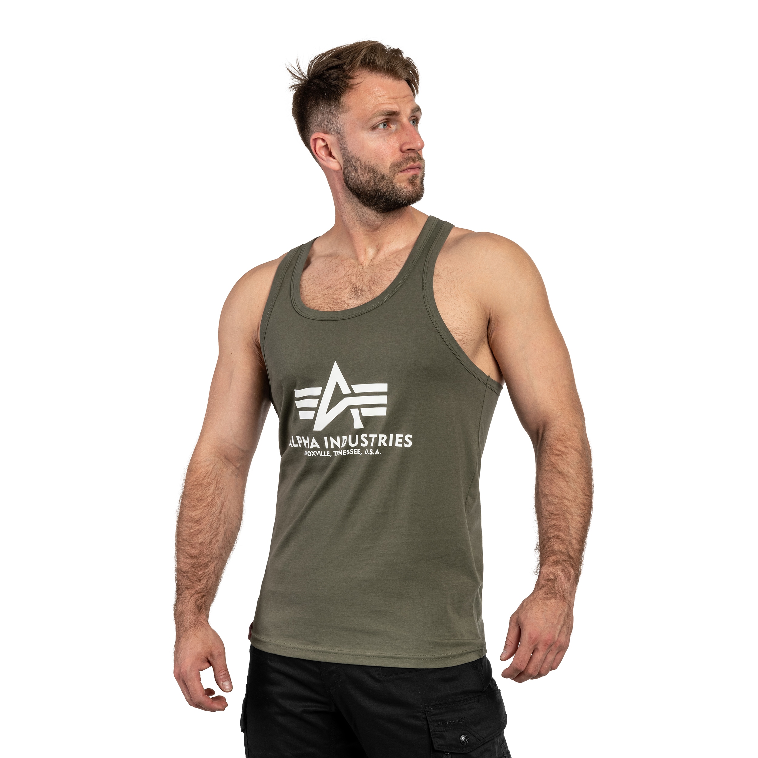 Футболка Tank Top Alpha Industries Basic BB Big Logo - Dark Olive