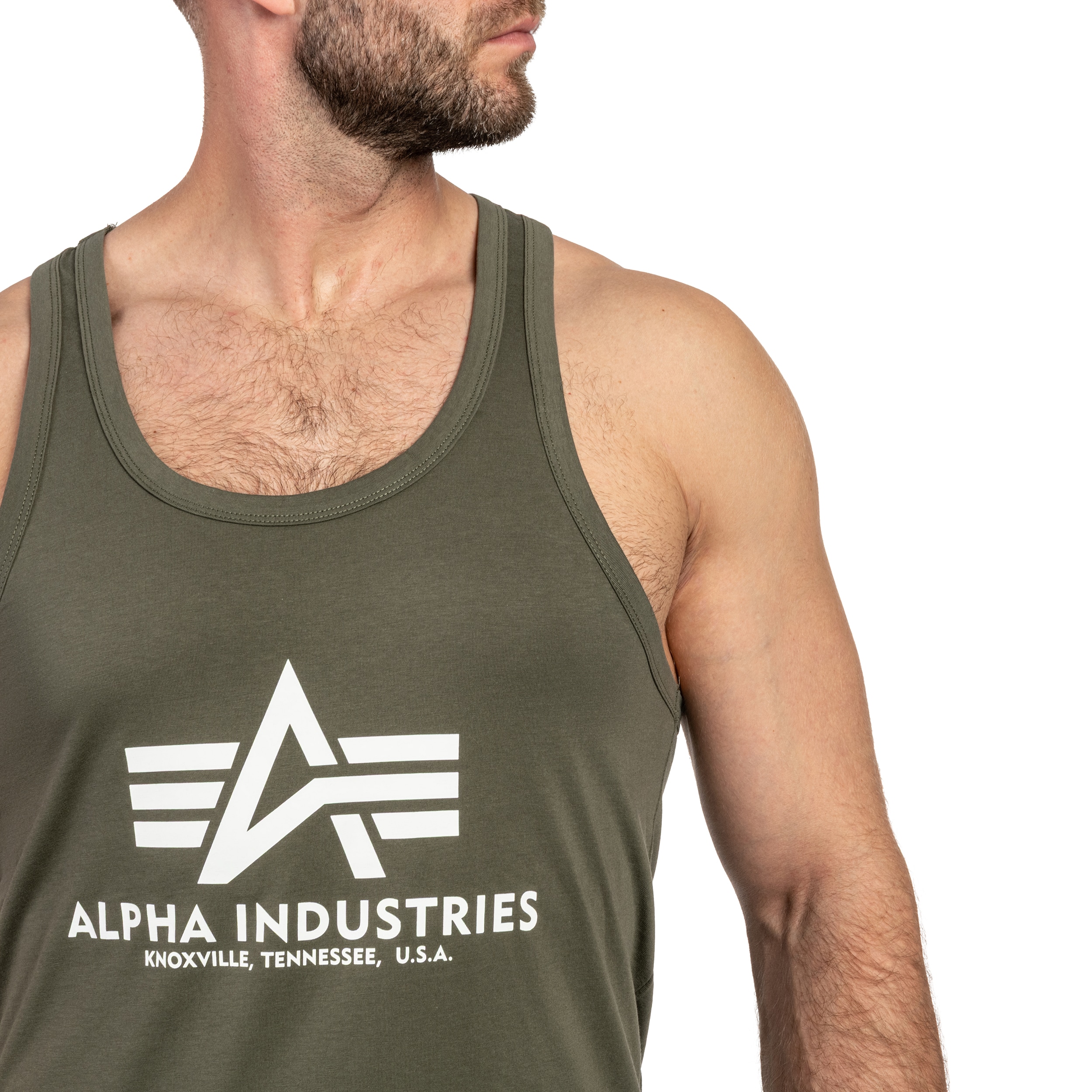 Футболка Tank Top Alpha Industries Basic BB Big Logo - Dark Olive