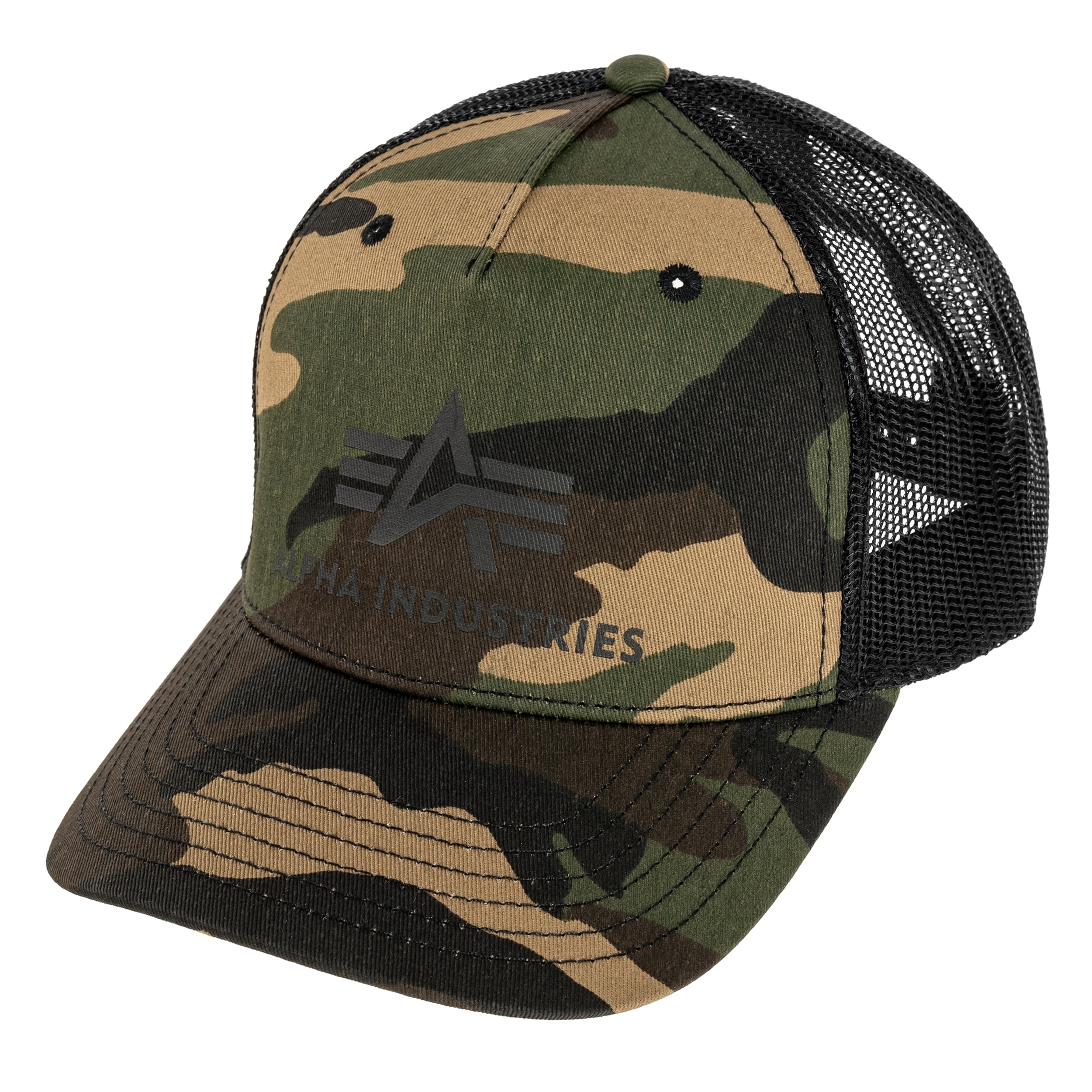 Czapka z daszkiem Alpha Industries Basic Trucker Cap - Woodland Camo 65