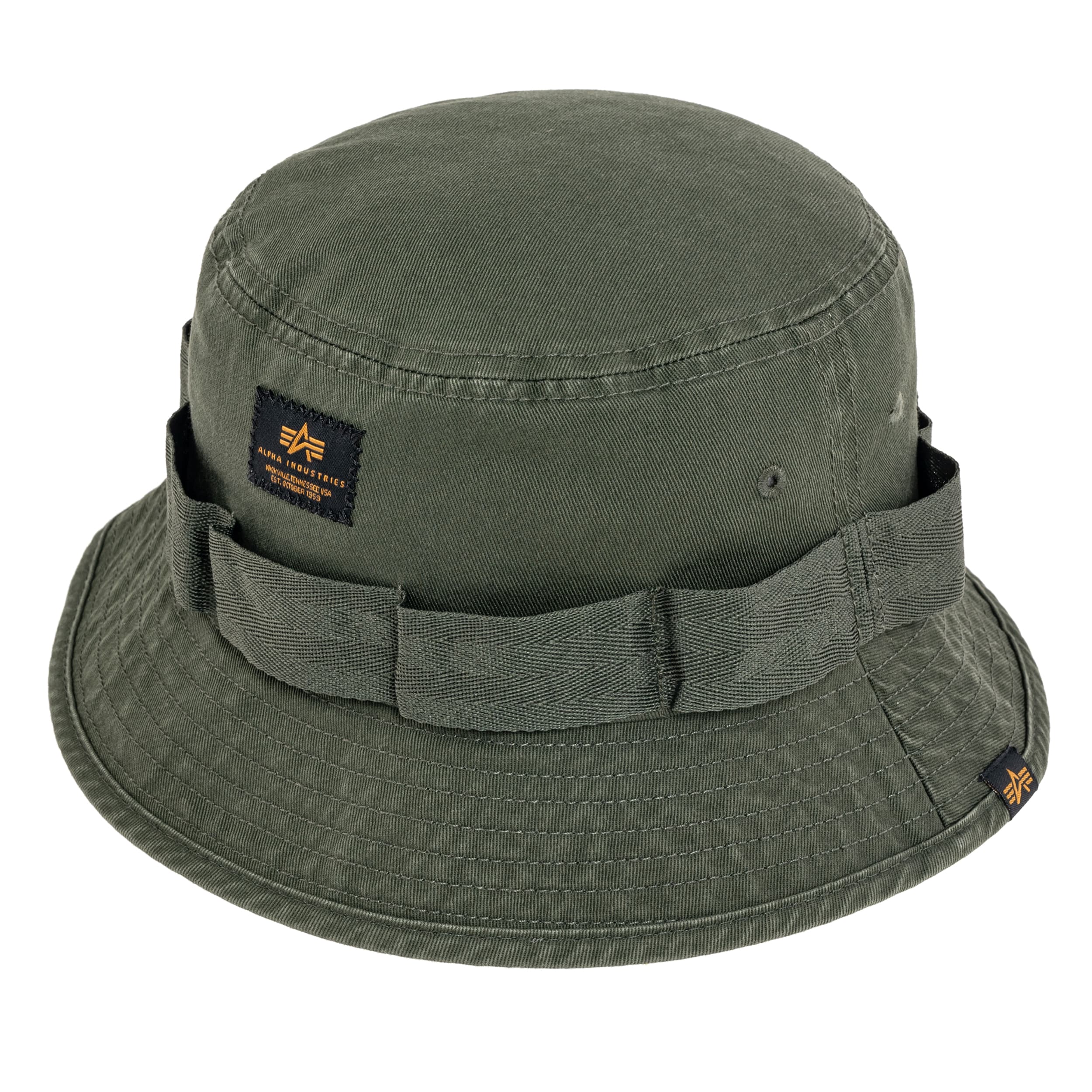 Kapelusz Alpha Industries Washed Out Bucket Hat - Dark Olive
