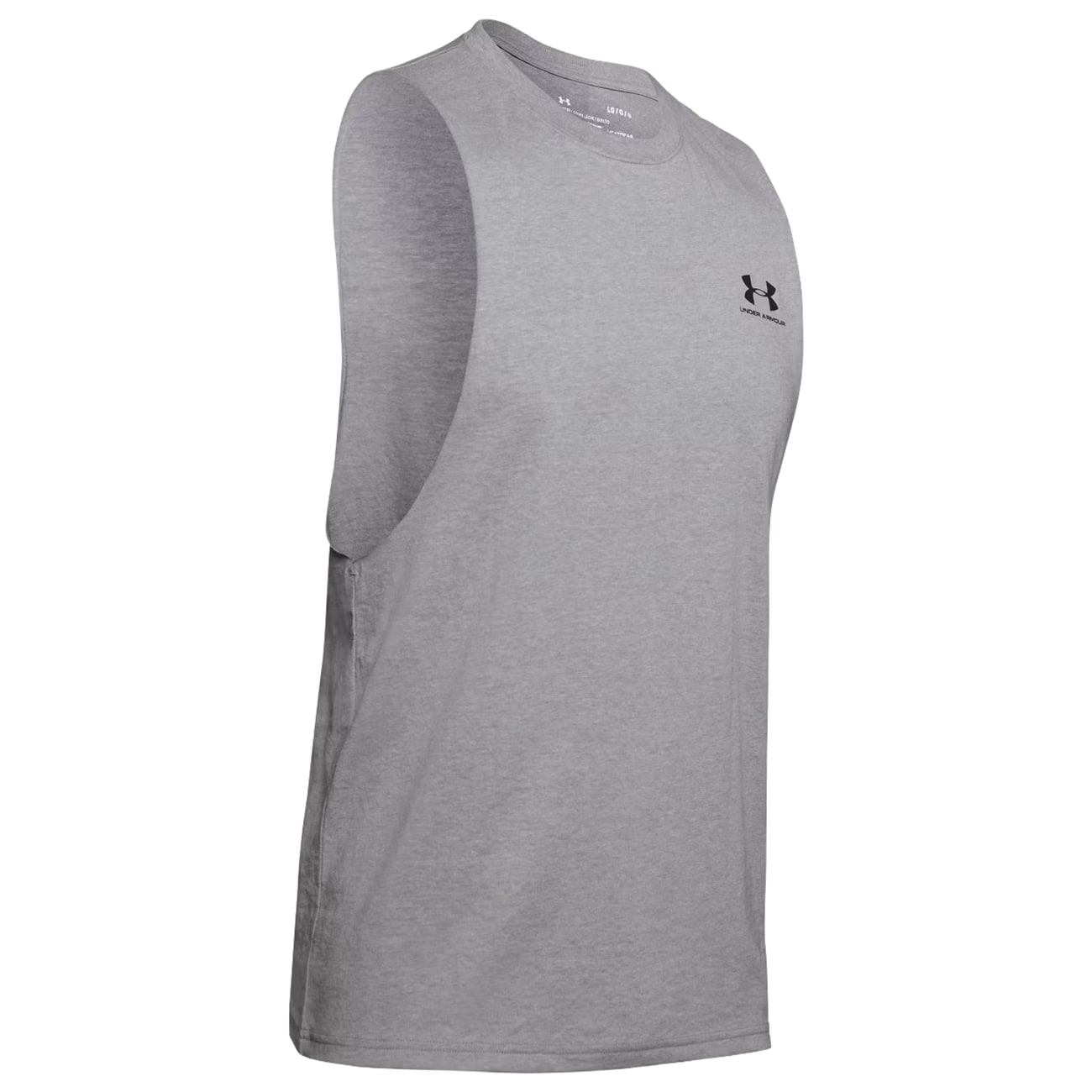 Koszulka Tank Top Under Armour Left Chest Cut-Off - Steel Light Heather/Black