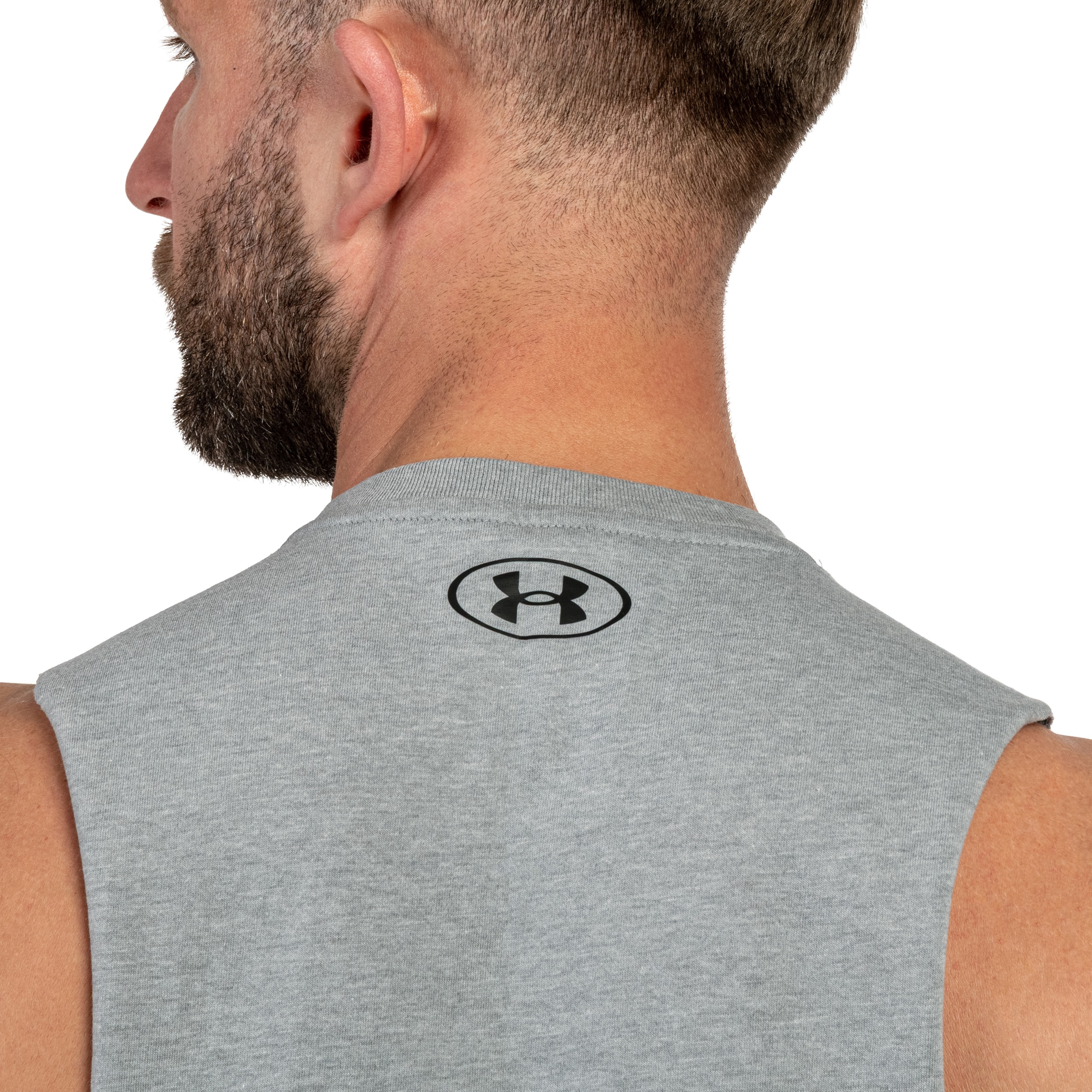 Koszulka Tank Top Under Armour Left Chest Cut-Off - Steel Light Heather/Black