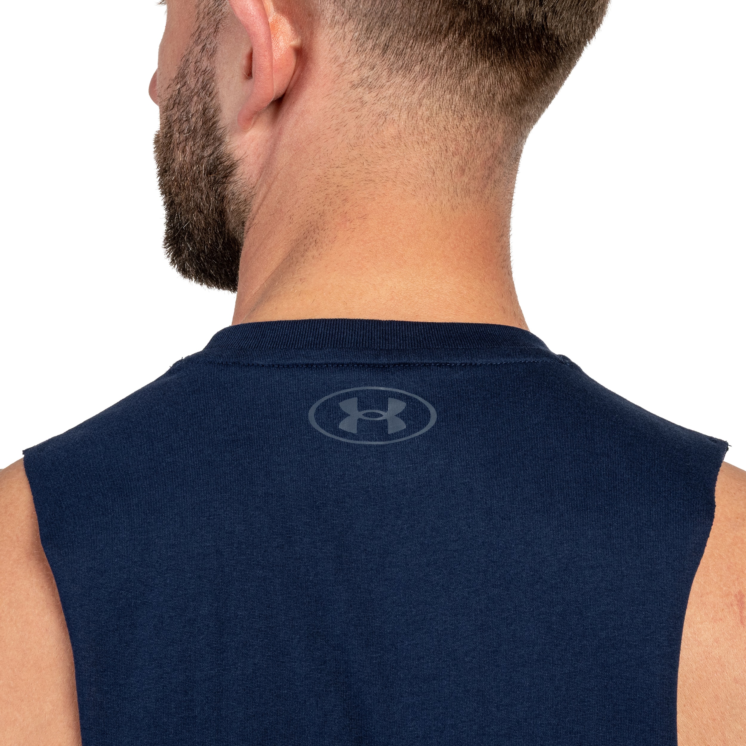 Koszulka Tank Top Under Armour Left Chest Cut-Off - Granatowy