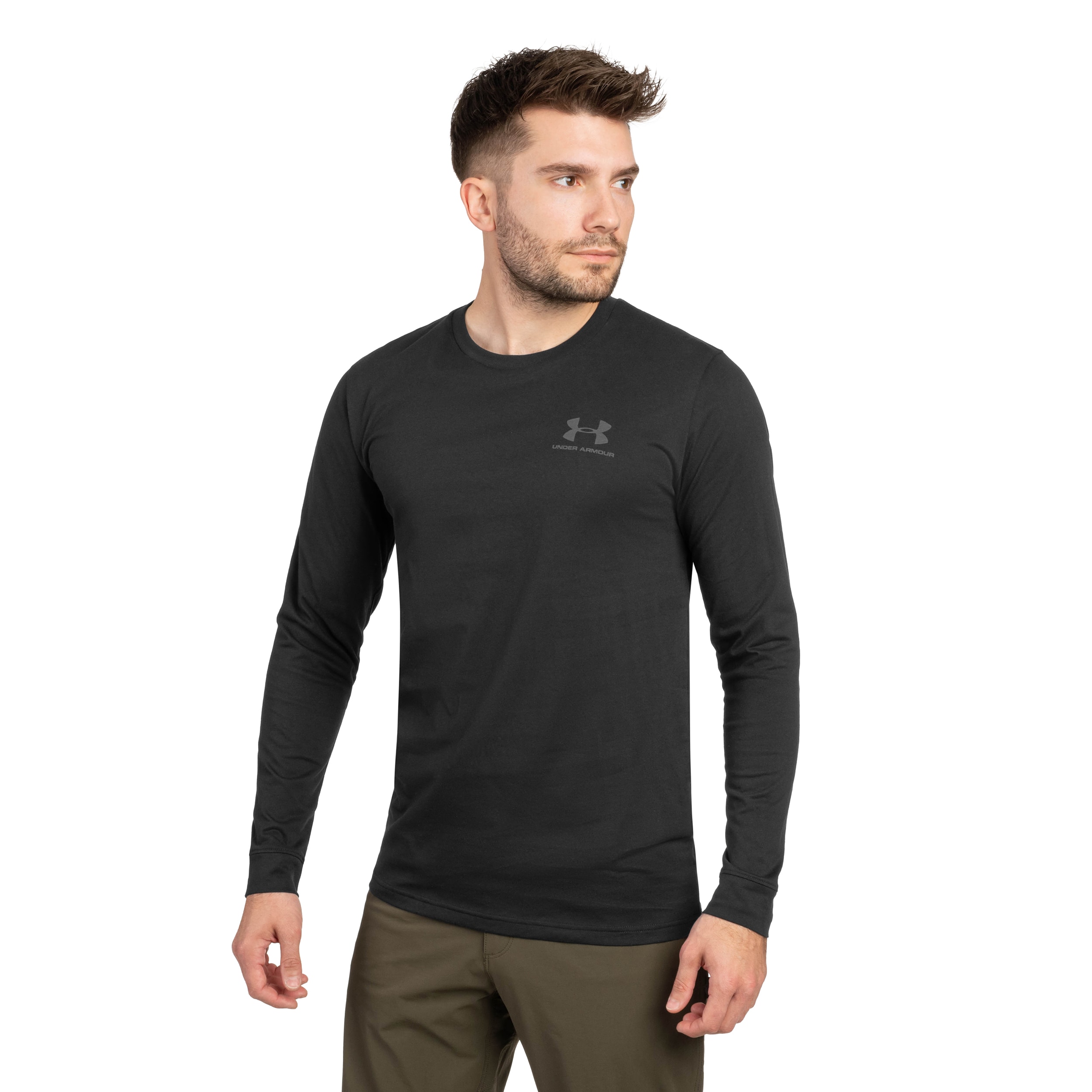 Koszulka termoaktywna Under Armour Left Chest Long Sleeve - Black/Pitch Gray