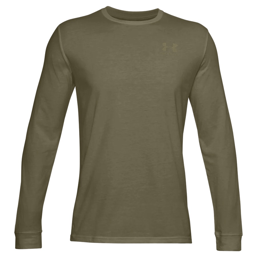Koszulka termoaktywna Under Armour Left Chest Long Sleeve - Marine OD Green/Field Khaki