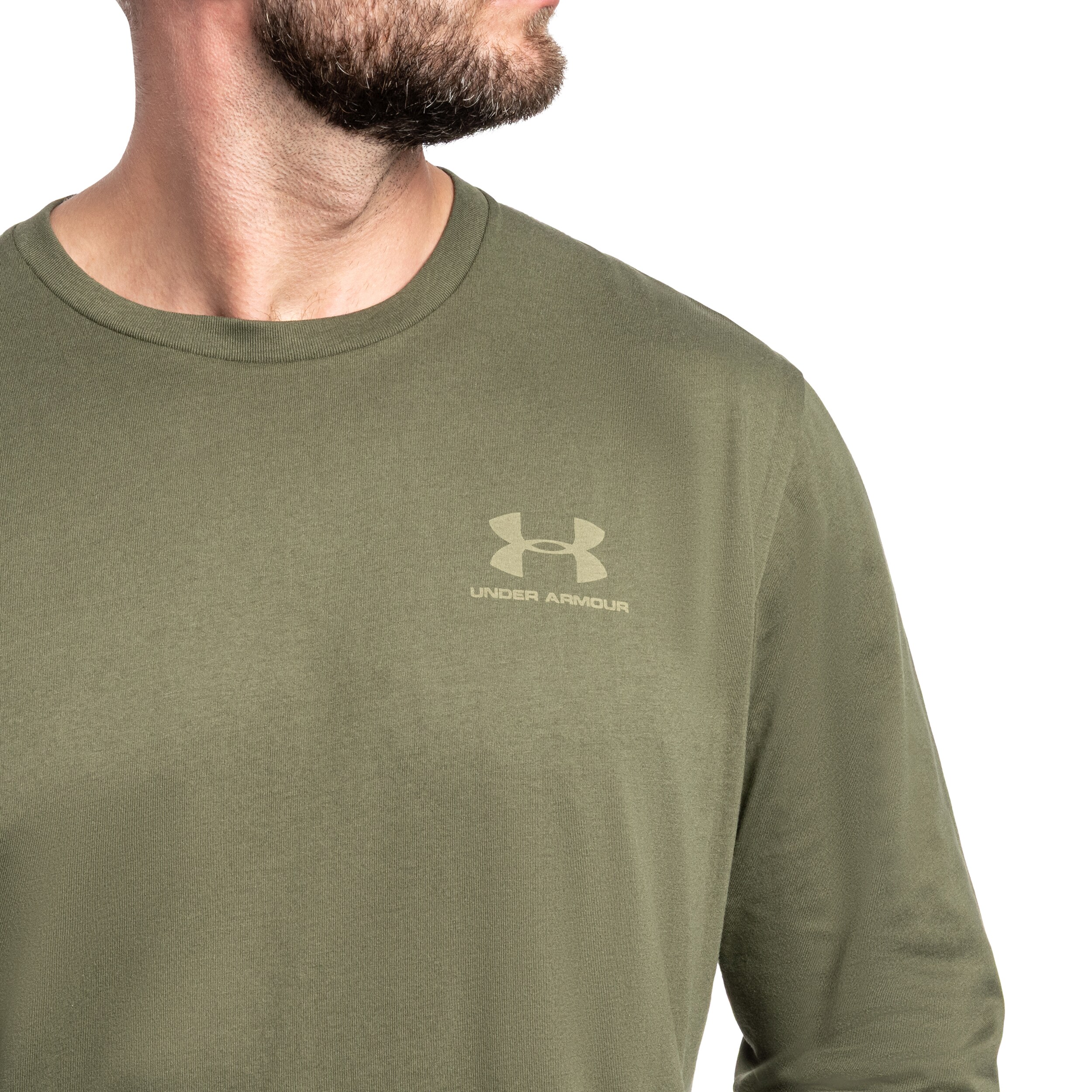 Under Armour Left Chest Long Sleeve Thermal Shirt - Marine OD Green/Field Khaki