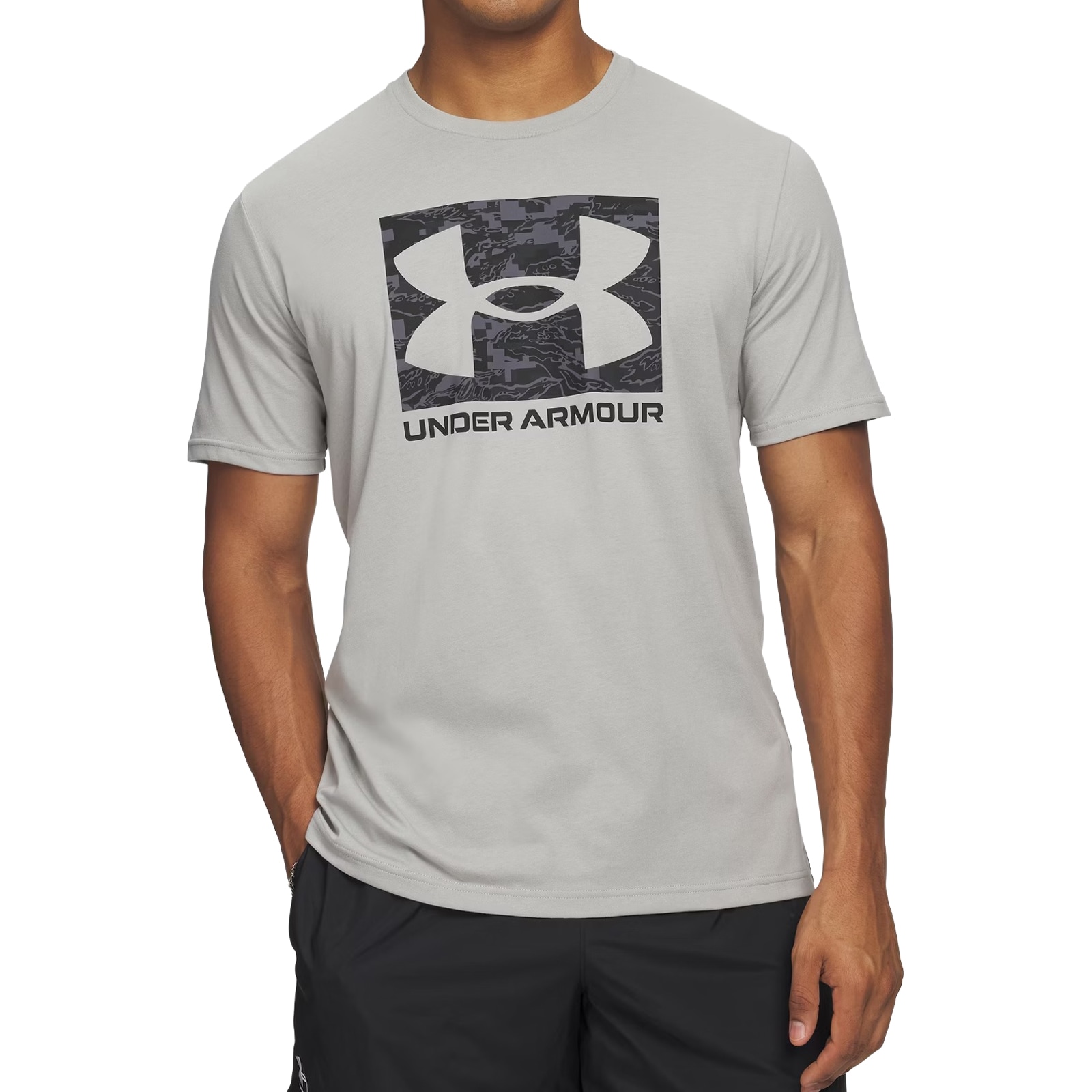 Koszulka T-shirt Under Armour UA ABC Camo Boxed Logo - Titanium/Black