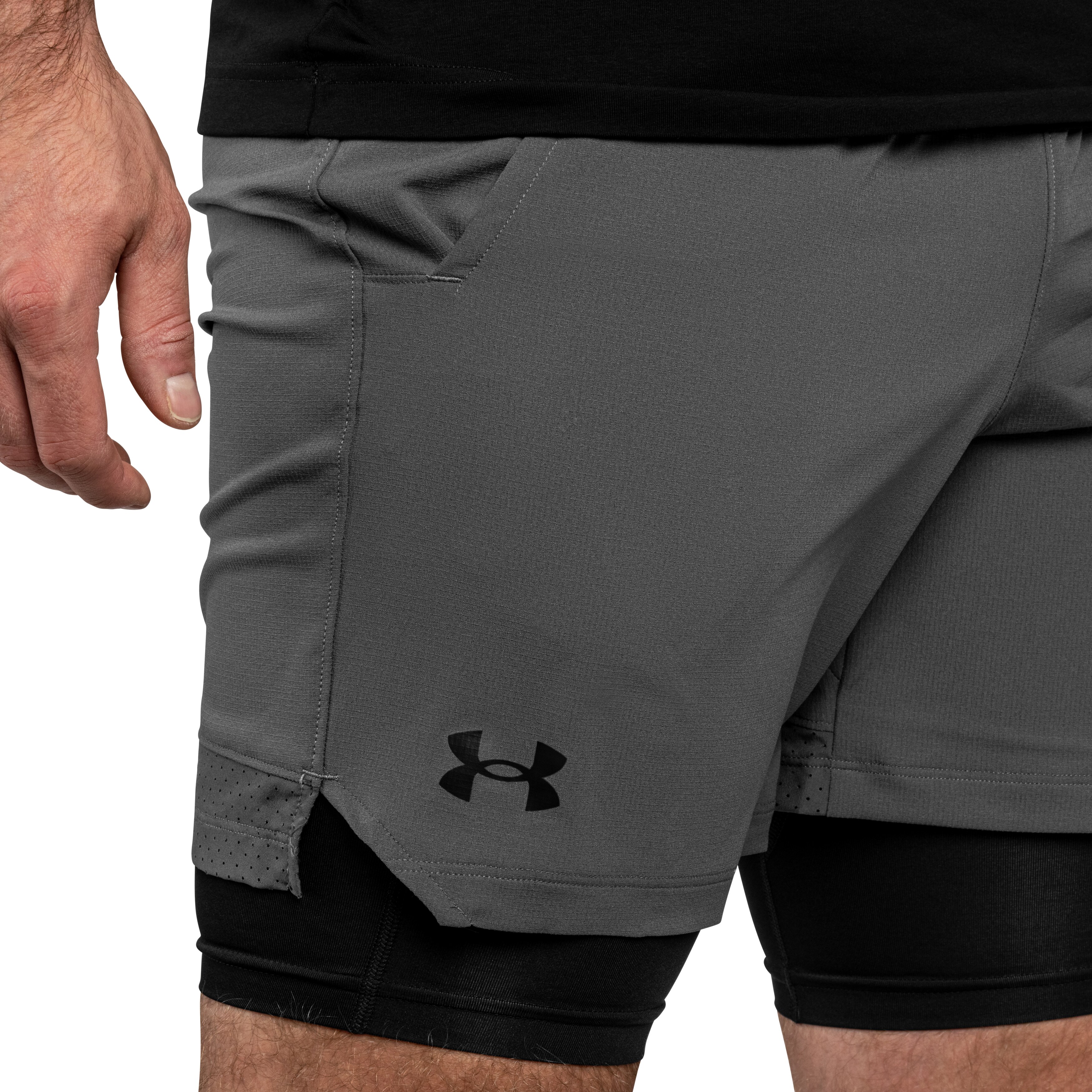 Szorty Under Armour 2-in-1 Vanish Woven - Castle Rock/Black