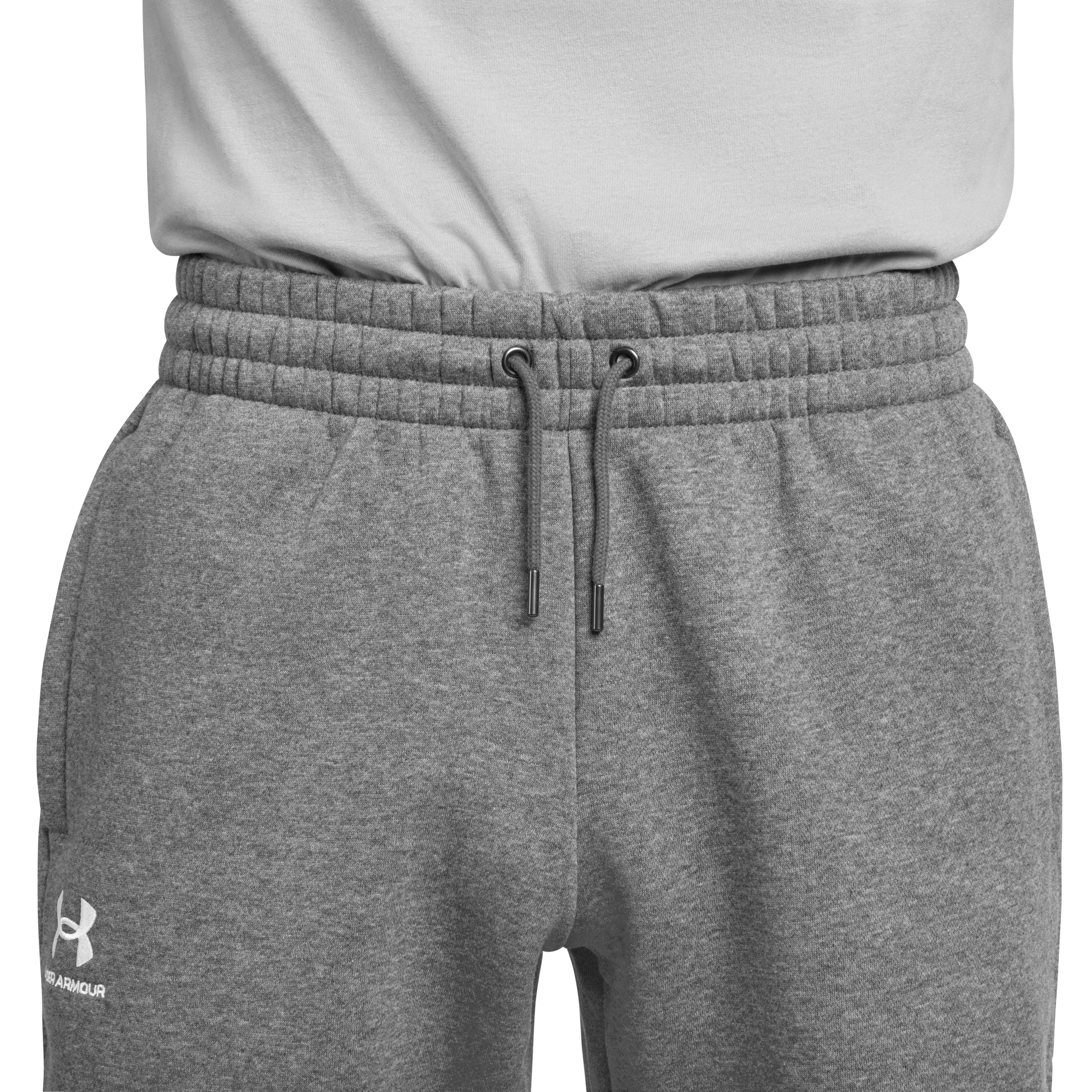 Spodnie Under Armour Jogger Icon Fleece - Pitch Gray Medium Heather/White