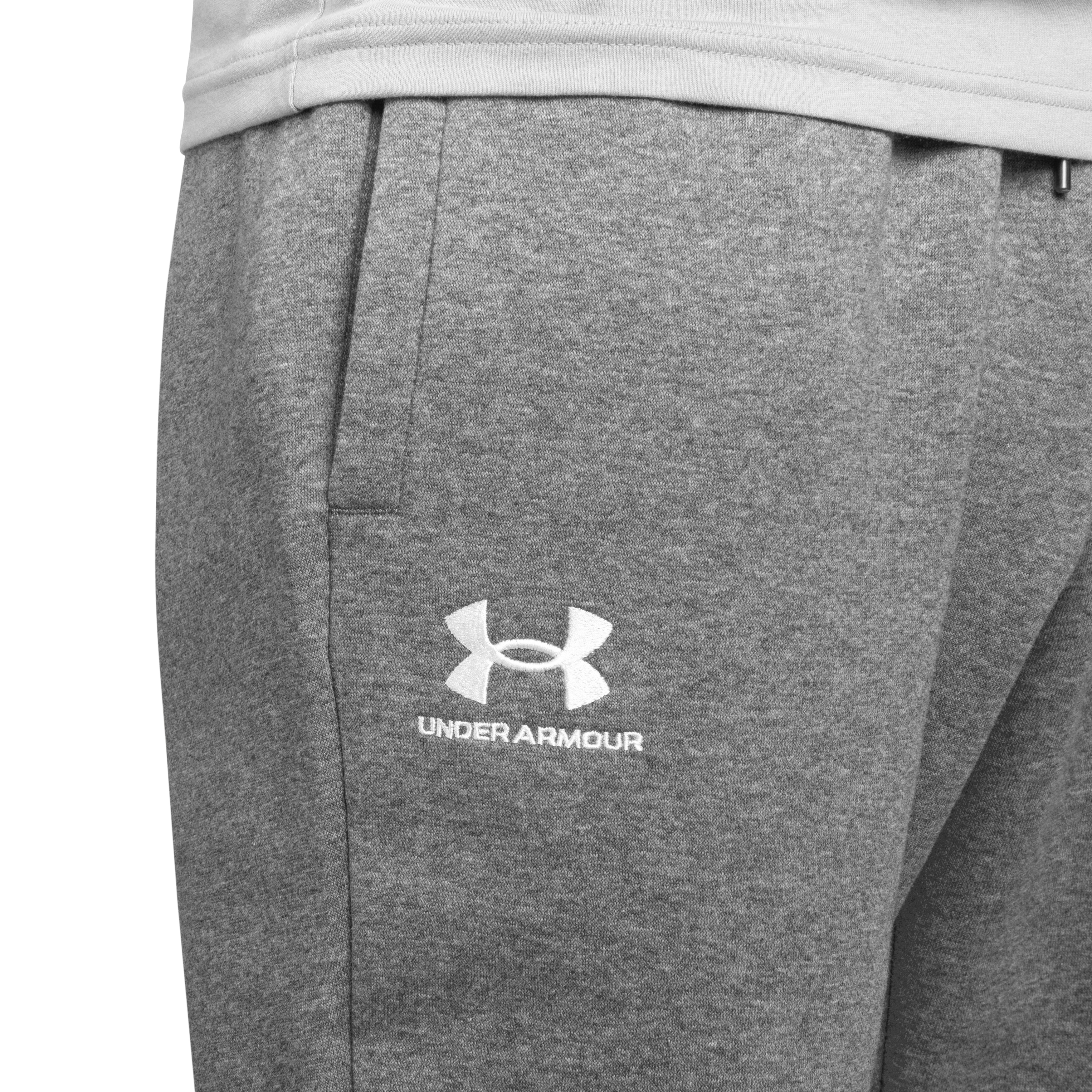 Spodnie Under Armour Jogger Icon Fleece - Pitch Gray Medium Heather/White