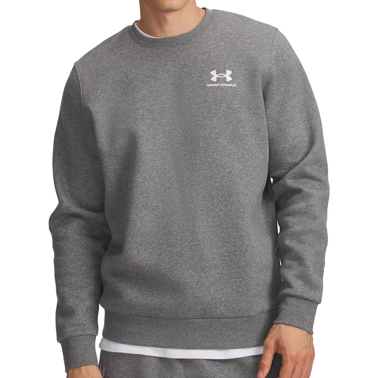 Bluza Under Armour Icon Fleece Crew - Pitch Gray Medium Heather/White