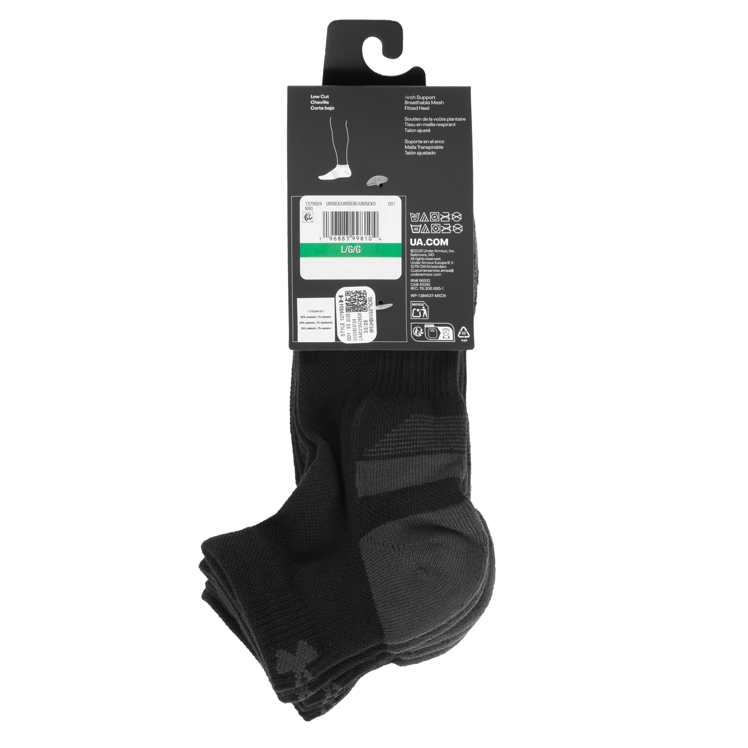 Skarpety Under Armour Performance Tech Low Cut Black/Jet Gray - 3 pary