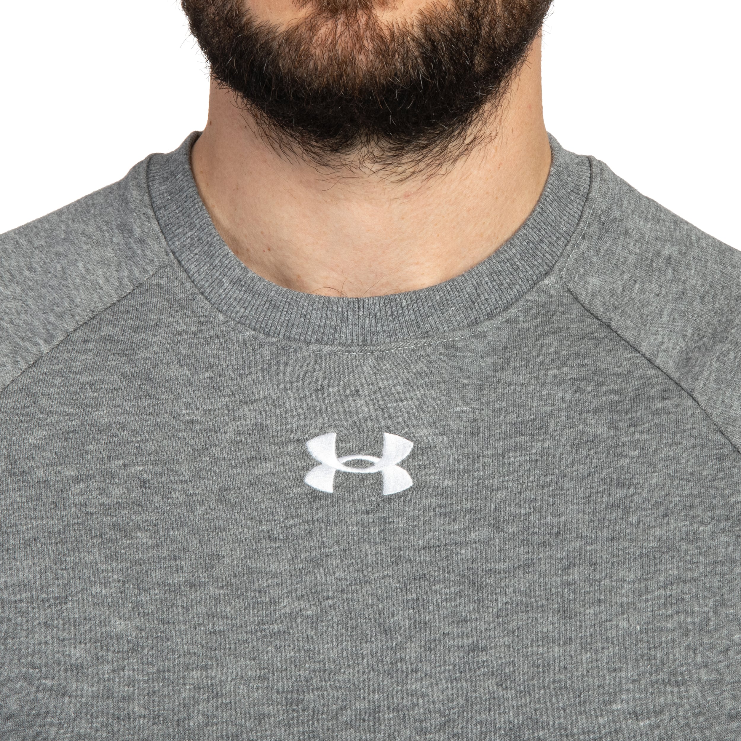 Кофта Under Armour UA Rival Fleece Crew - Castle Rock Light Heather/White