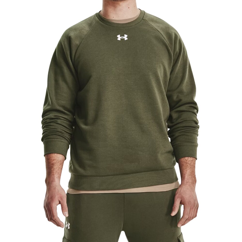 Bluza Under Armour UA Rival Fleece Crew - Marine OD Green/White