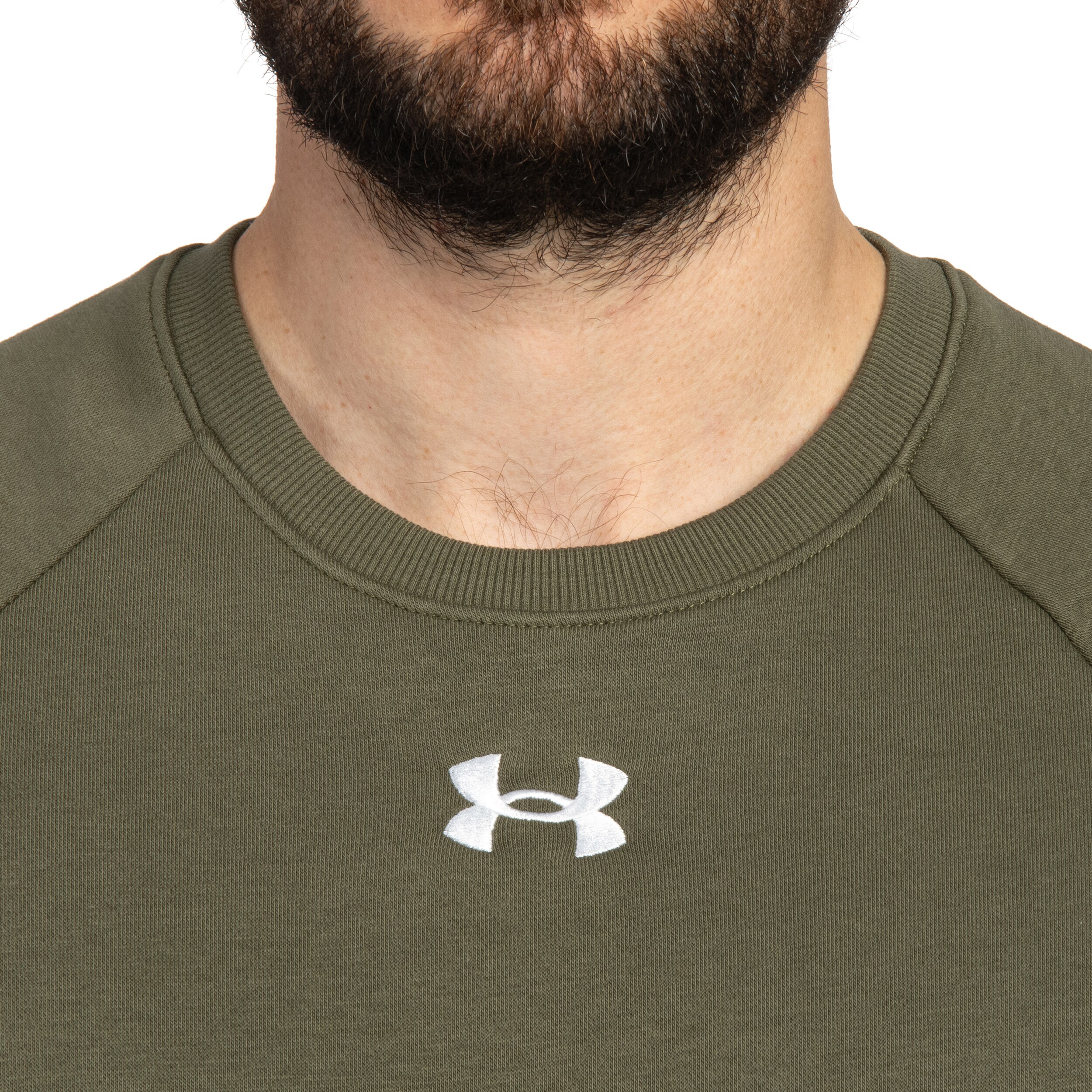 Under Armour UA Rival Fleece Crew Sweatshirt - Marine OD Green/White