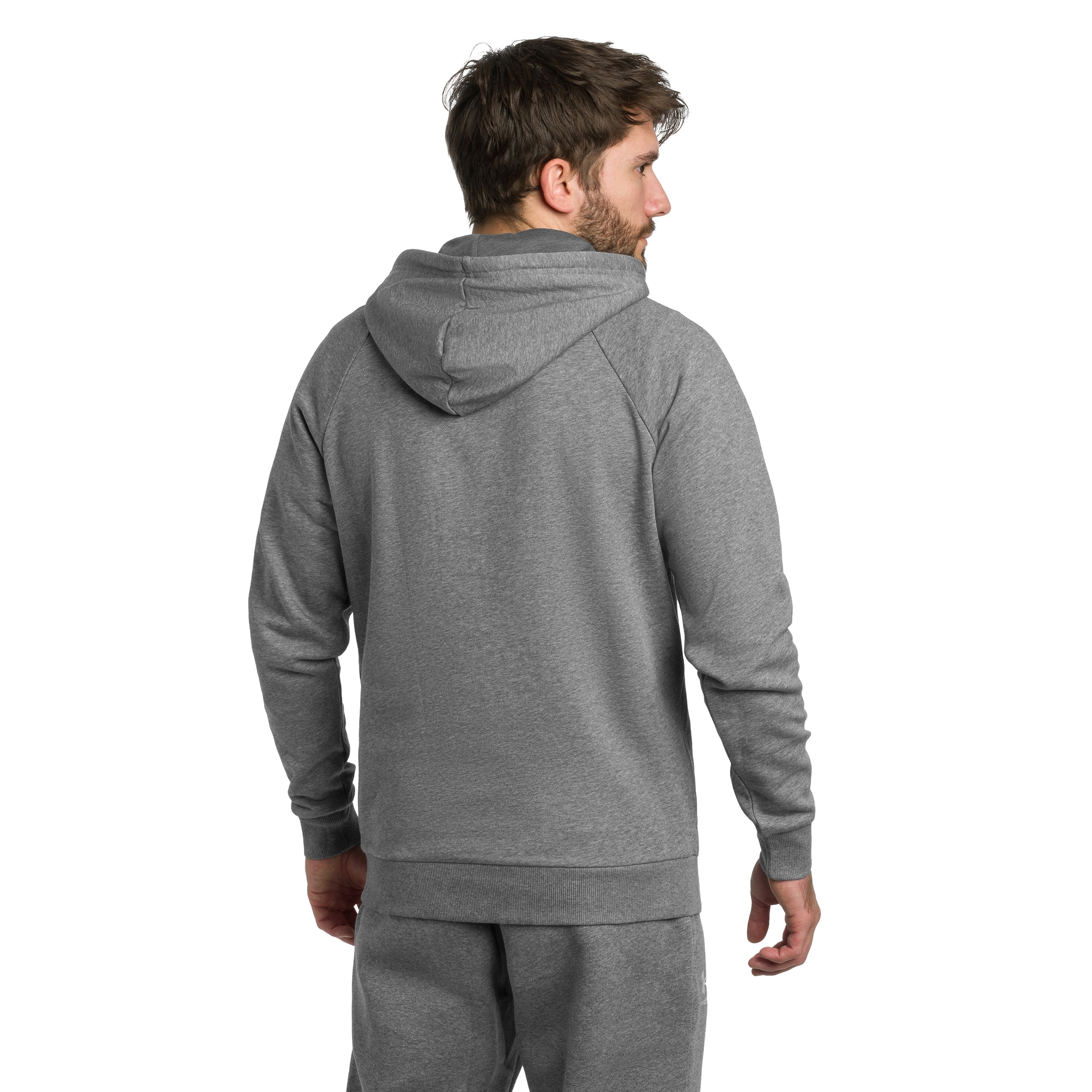 Bluza Under Armour Rival Fleece Logo - Castlerock Light Heather/White