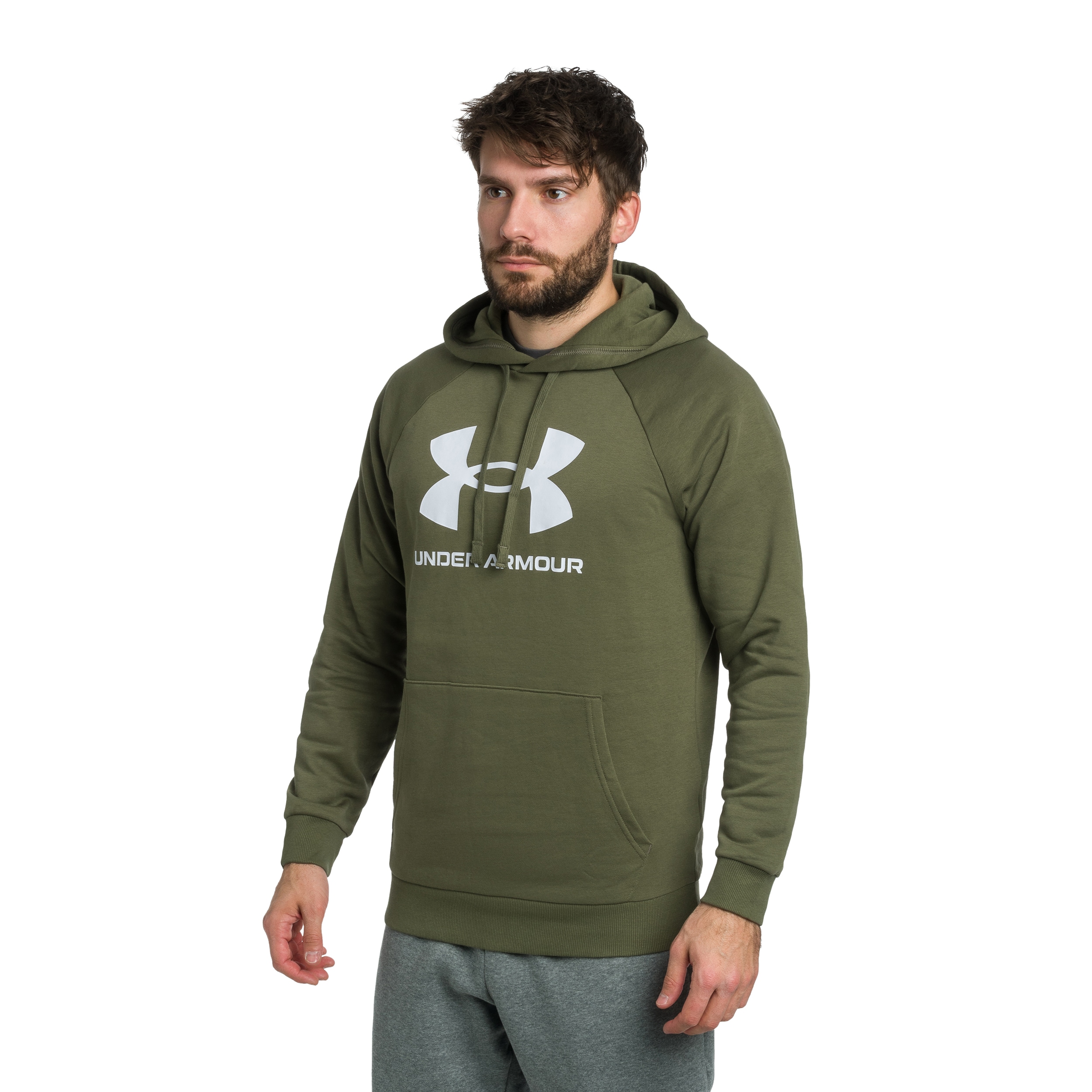 Bluza Under Armour Rival Fleece Logo - Marine OD Green/White