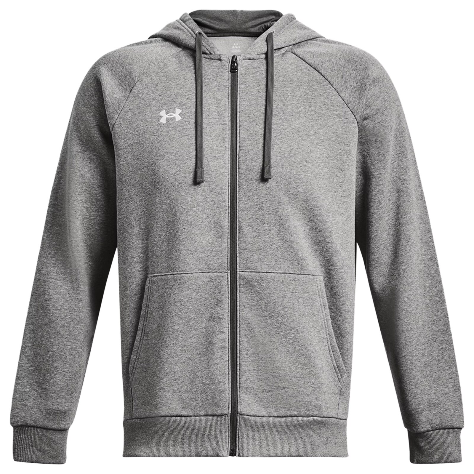 Bluza Under Armour Rival Fleece Full-Zip - Castlerock Light Heather/White