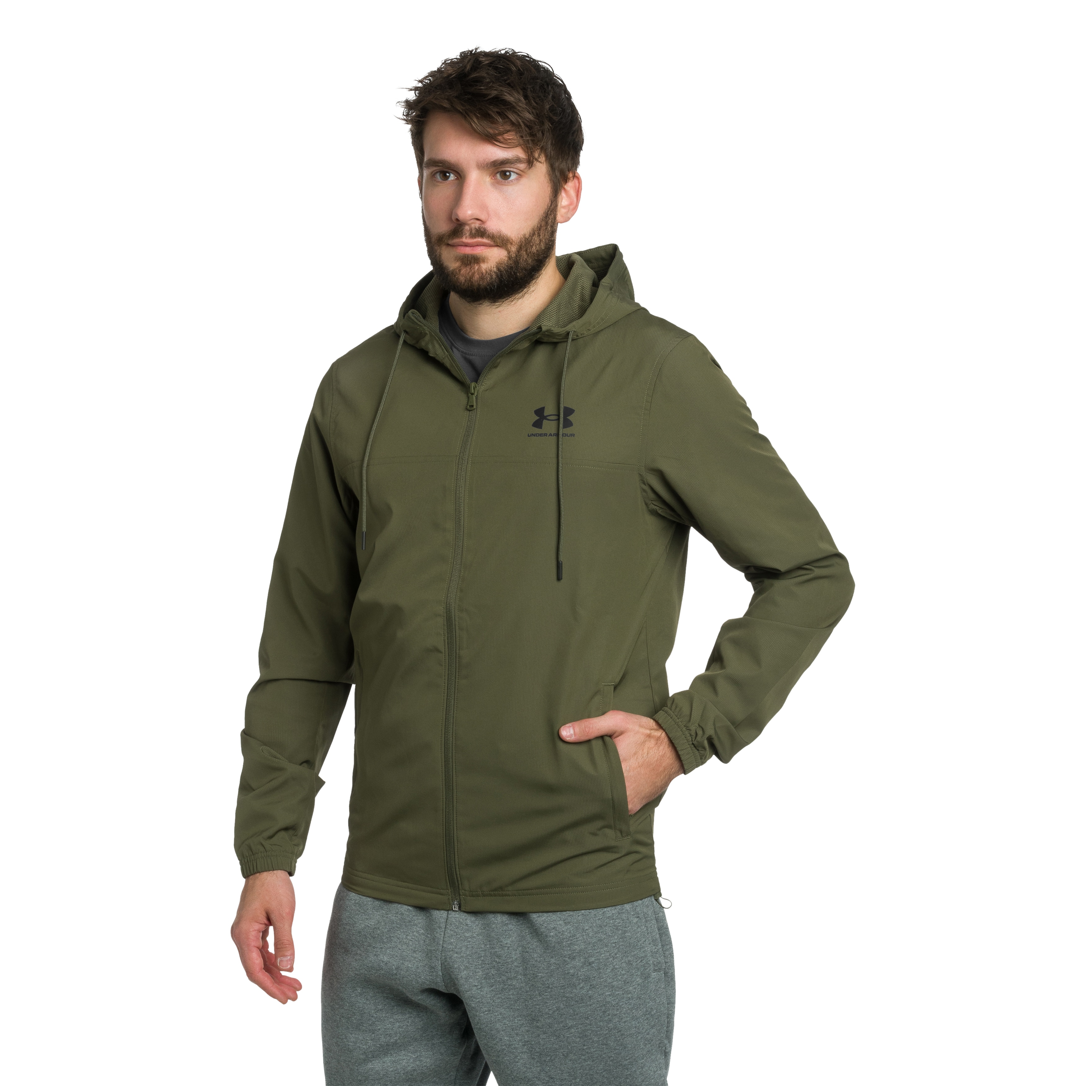Kurtka Under Armour UA Rival Woven - OD Green/Black