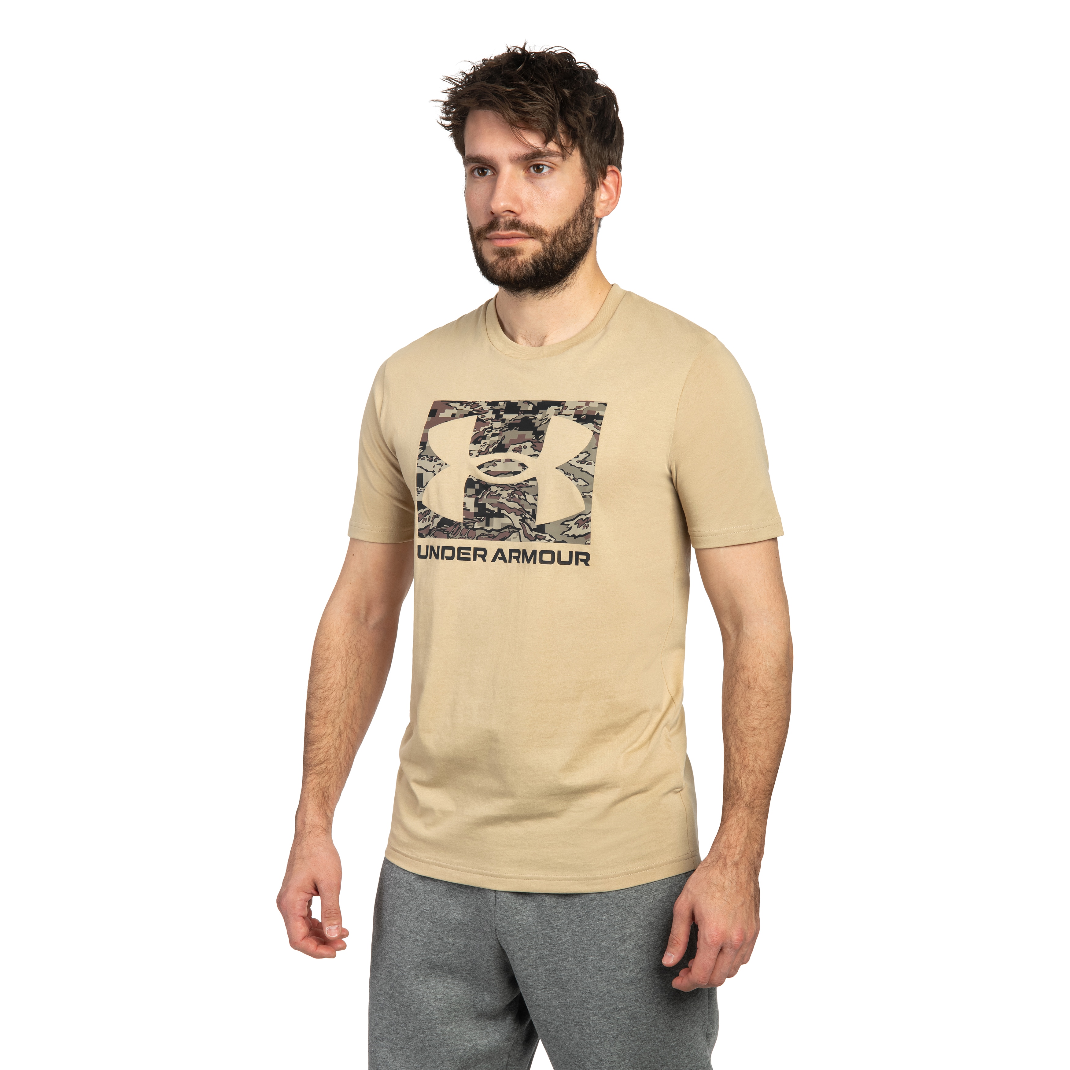 Koszulka T-shirt Under Armour UA ABC Camo Boxed Logo - Field Khaki/Timberwolf Taupe