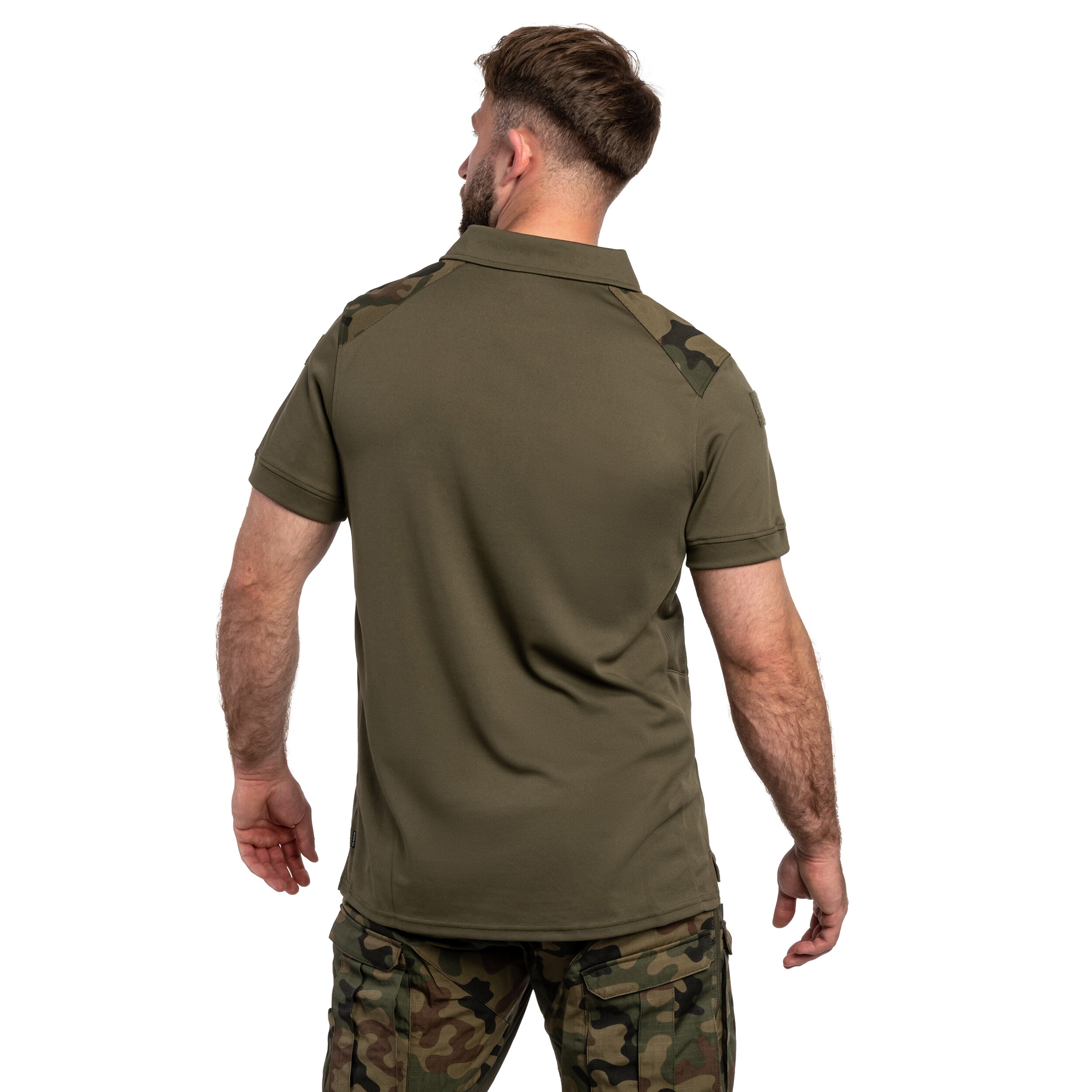 Helikon-Tex Military Polo Shirt 304A/MON - Olive Green/wz.93 Pantera PL Woodland