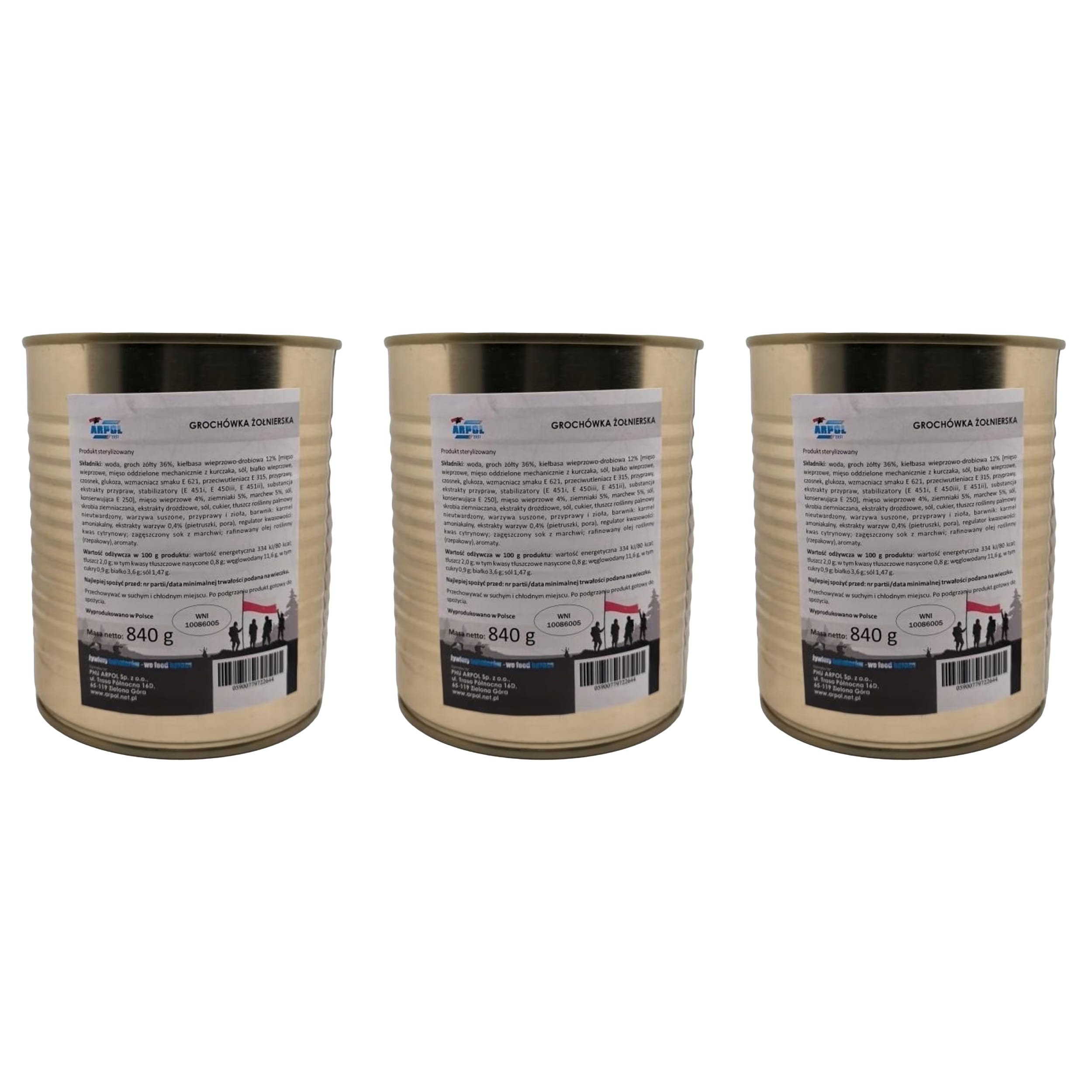Żywność konserwowana Arpol - Grochówka żołnierska 840 g - 3 szt.