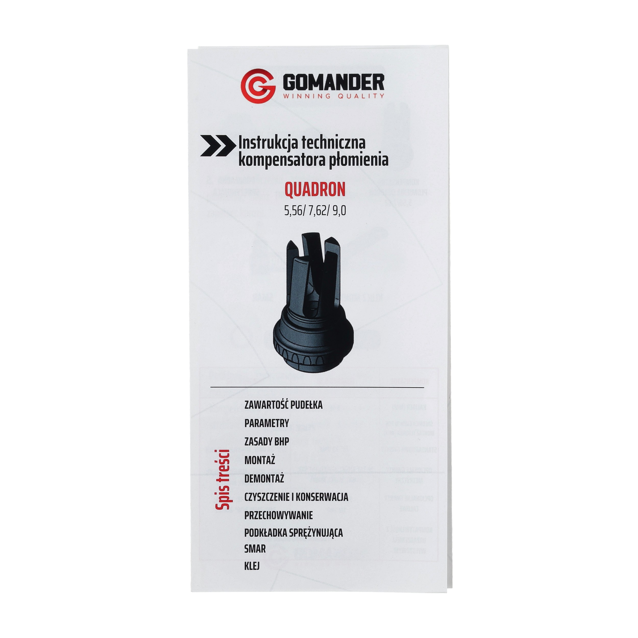 Kompensator Gomander Quadron Evo 5,56 mm M14x1 - Black
