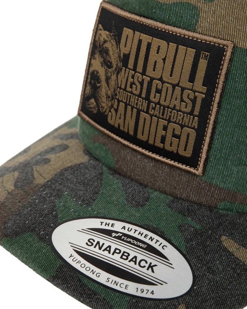 Czapka z daszkiem Pitbull Snapback Trucker Blood Dog - Woodland Camo