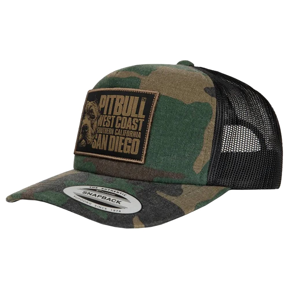 Czapka z daszkiem Pitbull Snapback Trucker Blood Dog - Woodland Camo