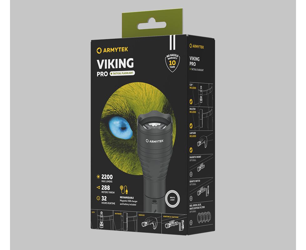 Latarka Armytek Viking Pro Magnet USB White - 2200 lumenów