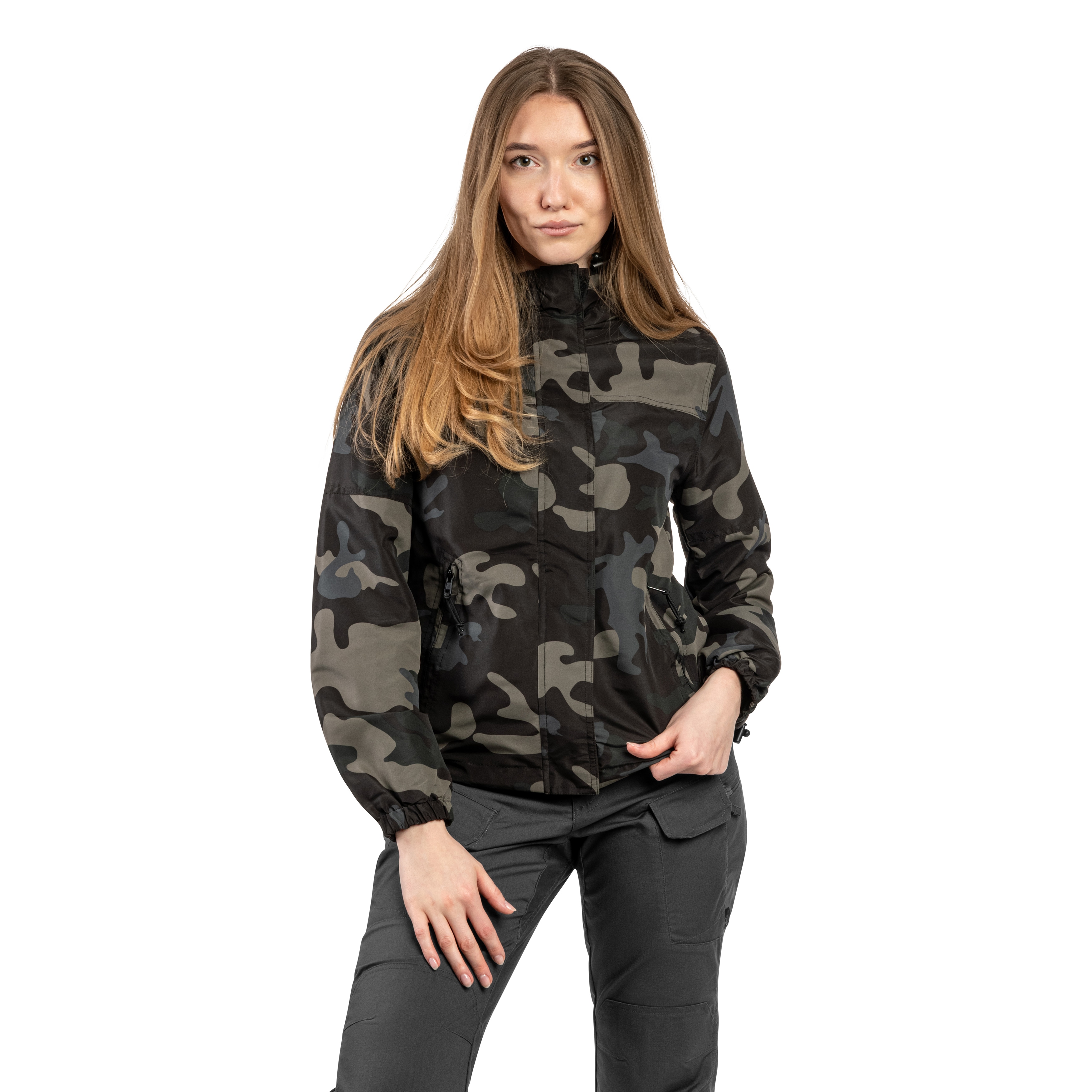 Kurtka damska Brandit Summer Windbreaker Frontzip - Dark Camo