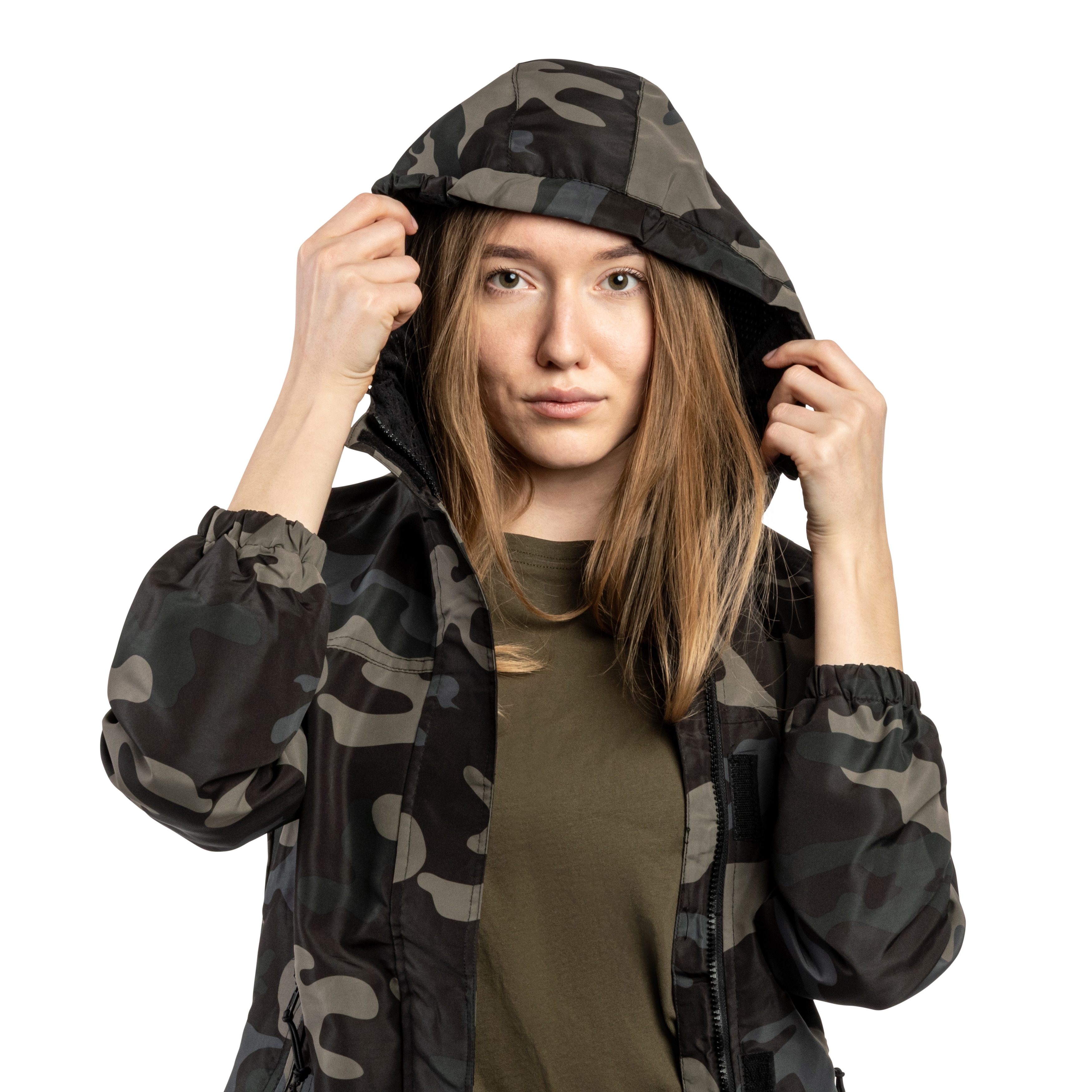 Kurtka damska Brandit Summer Windbreaker Frontzip - Dark Camo
