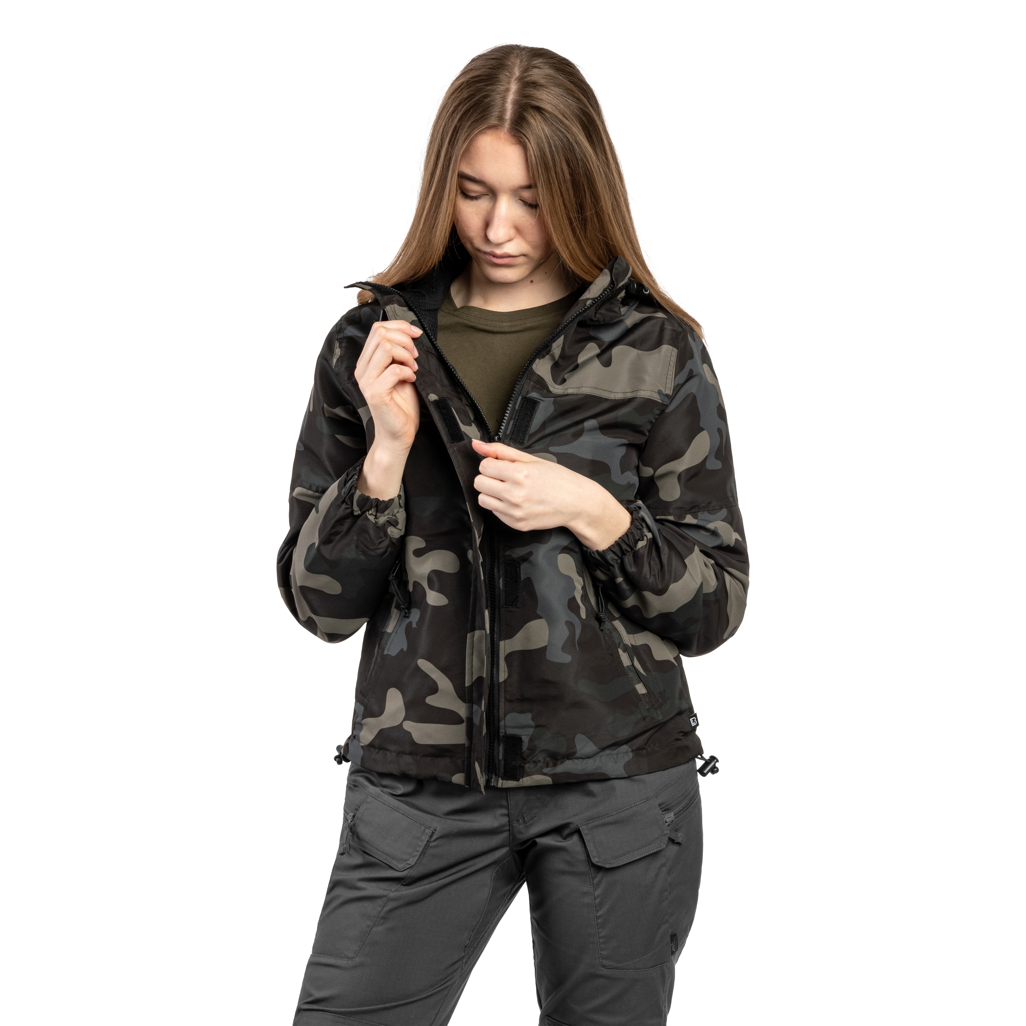 Kurtka damska Brandit Summer Windbreaker Frontzip - Dark Camo