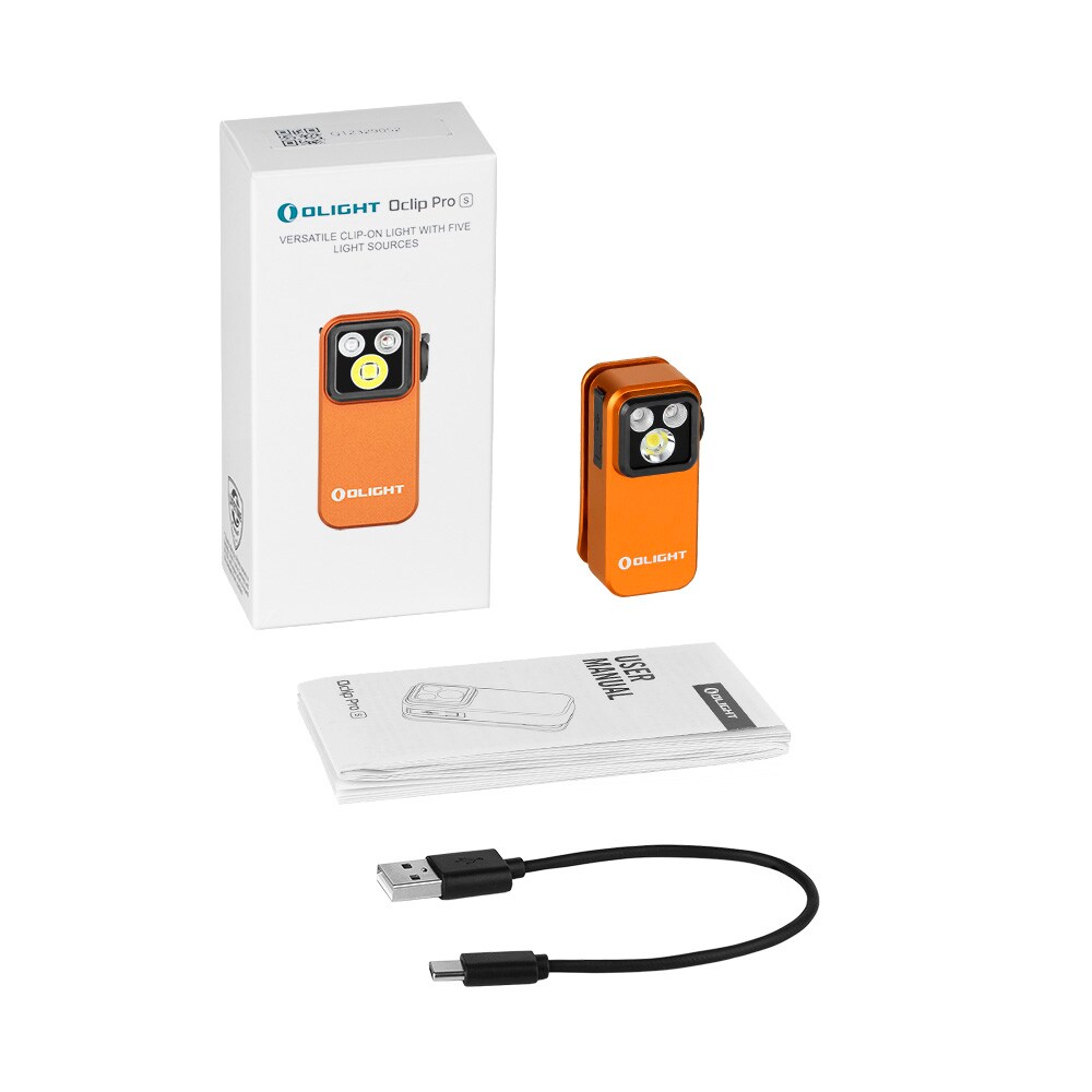 Latarka akumulatorowa Olight Oclip Pro S Orange - 600 lumenów