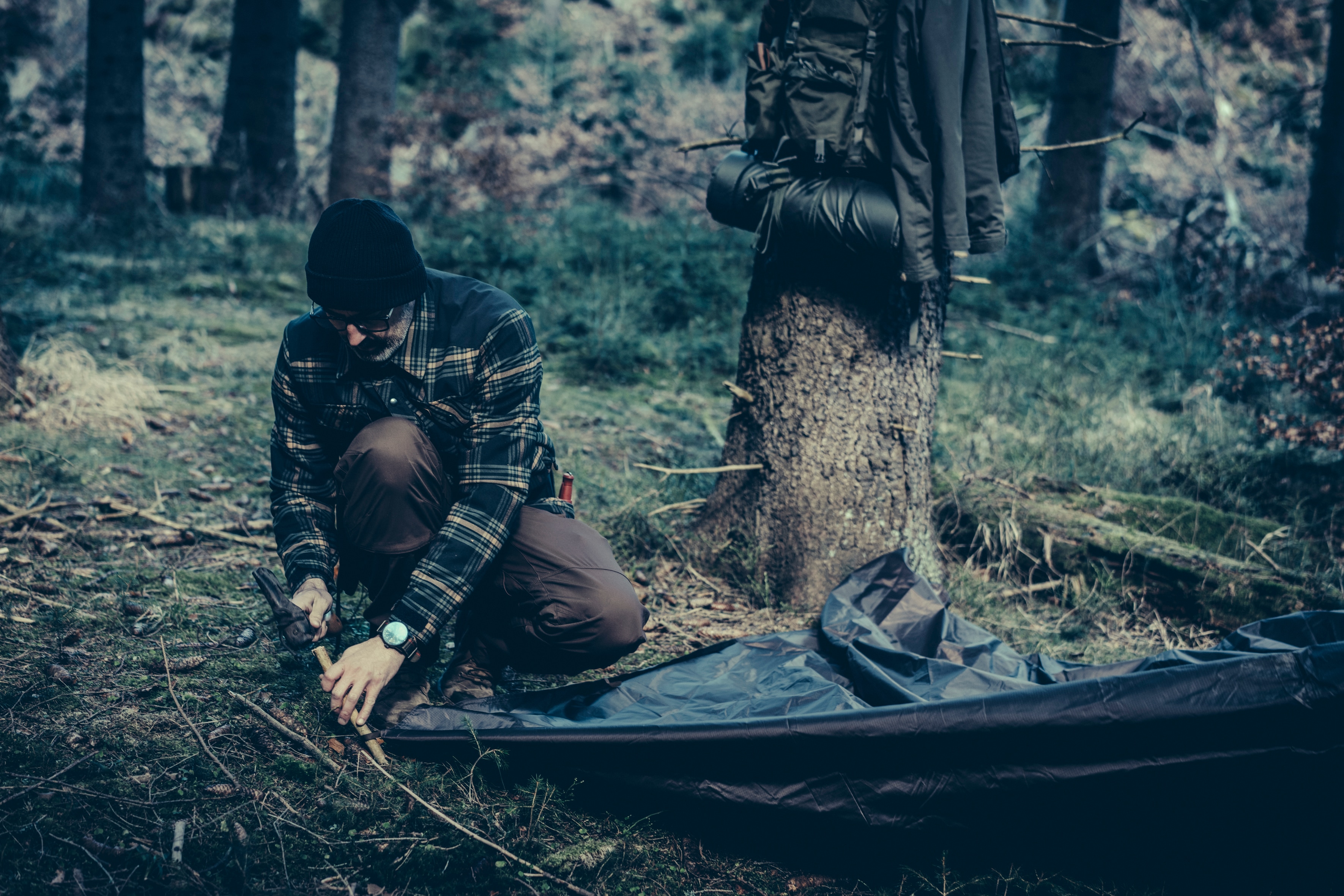 Płachta biwakowa Helikon-Tex Supertarp Small Spark Resistant - Black