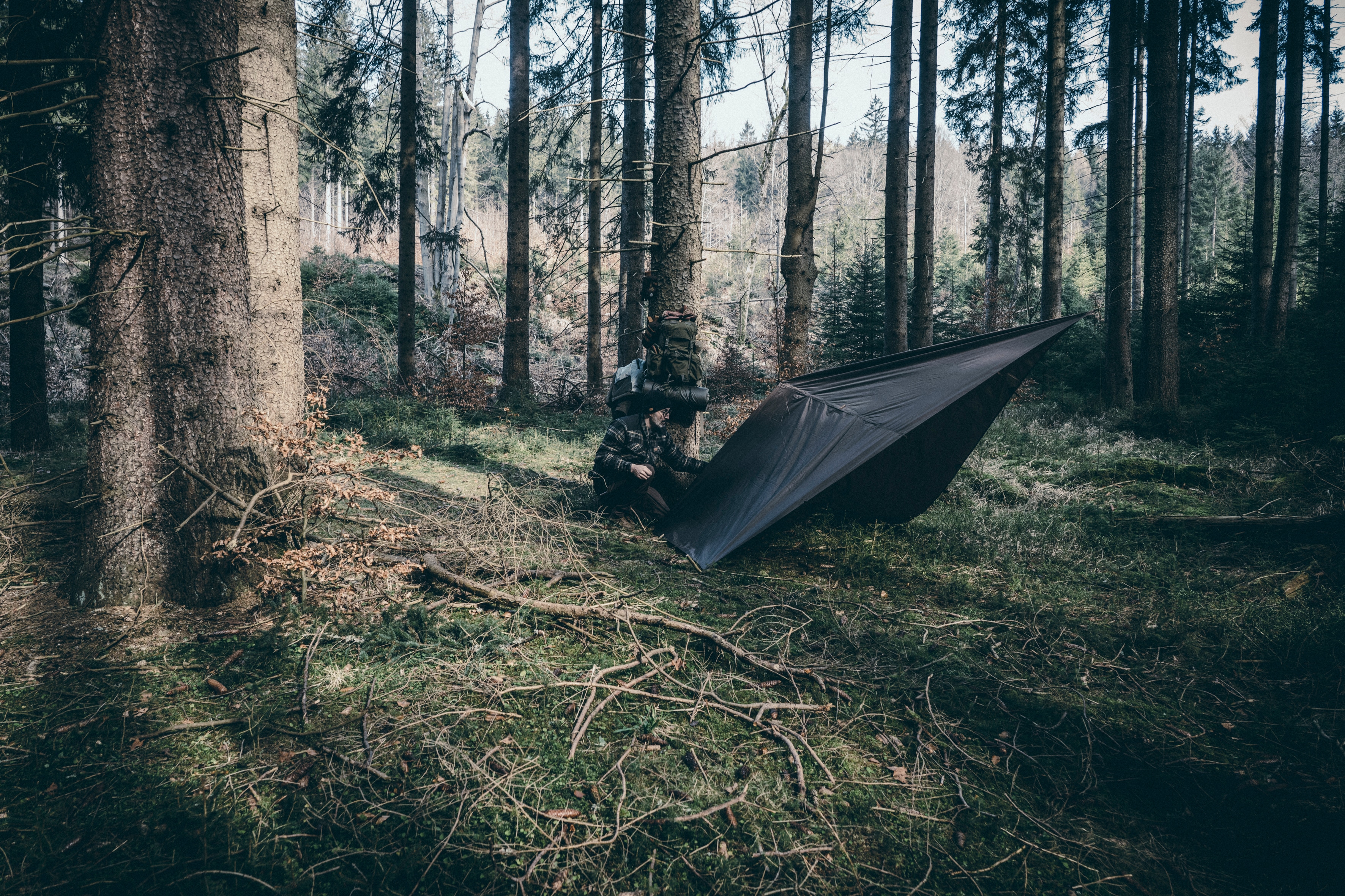 Płachta biwakowa Helikon-Tex Supertarp Small Spark Resistant - Black