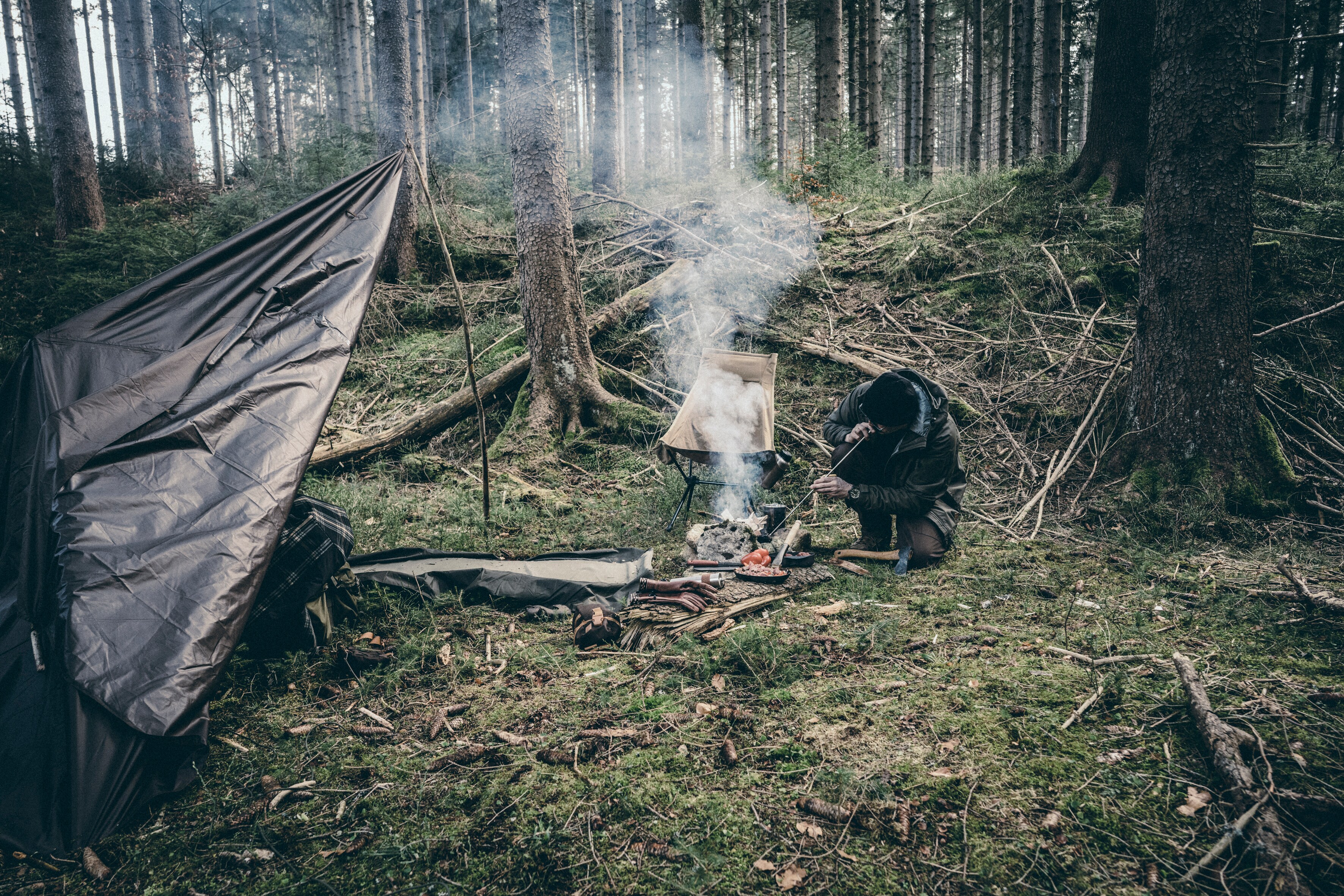 Płachta biwakowa Helikon-Tex Supertarp Small Spark Resistant - Black