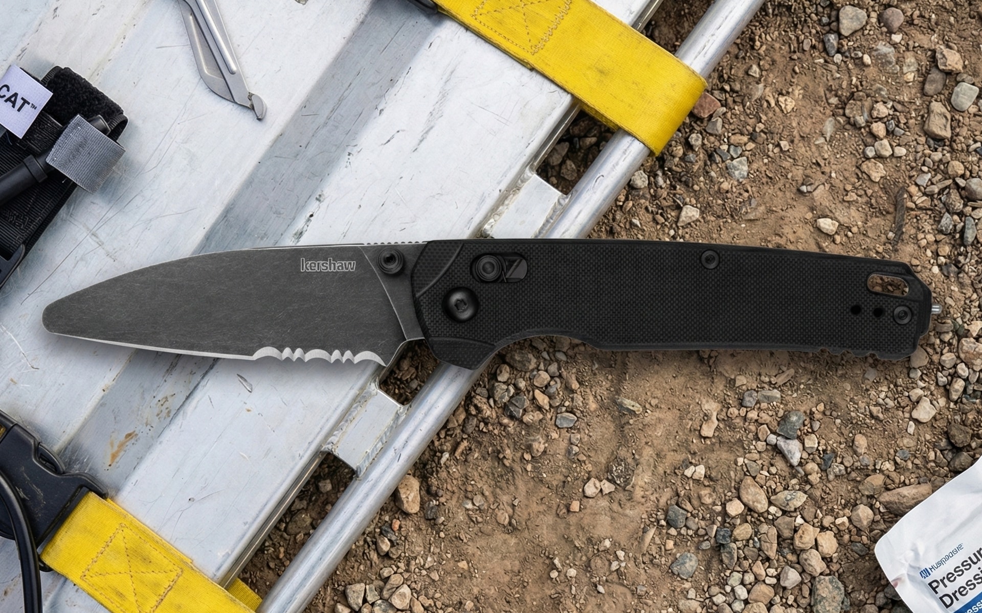 Nóż składany ratowniczy Kershaw Bel Air XL EMT - Black